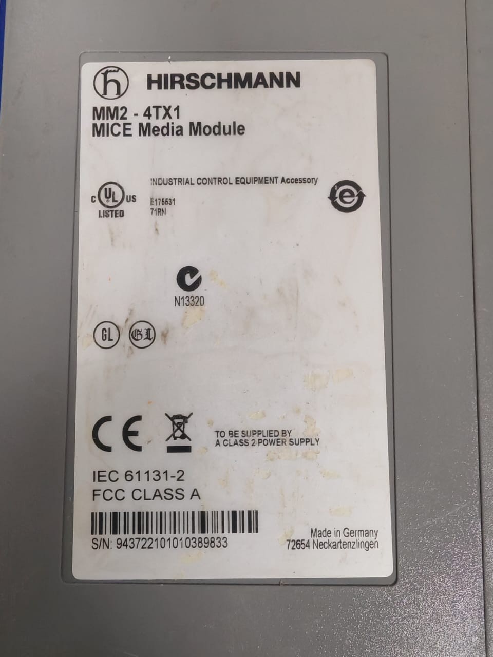HIRSCHMANN MM2-4TX1 HIRSCHMANN MM2-4TX1 MICE MEDIA MODULE 3