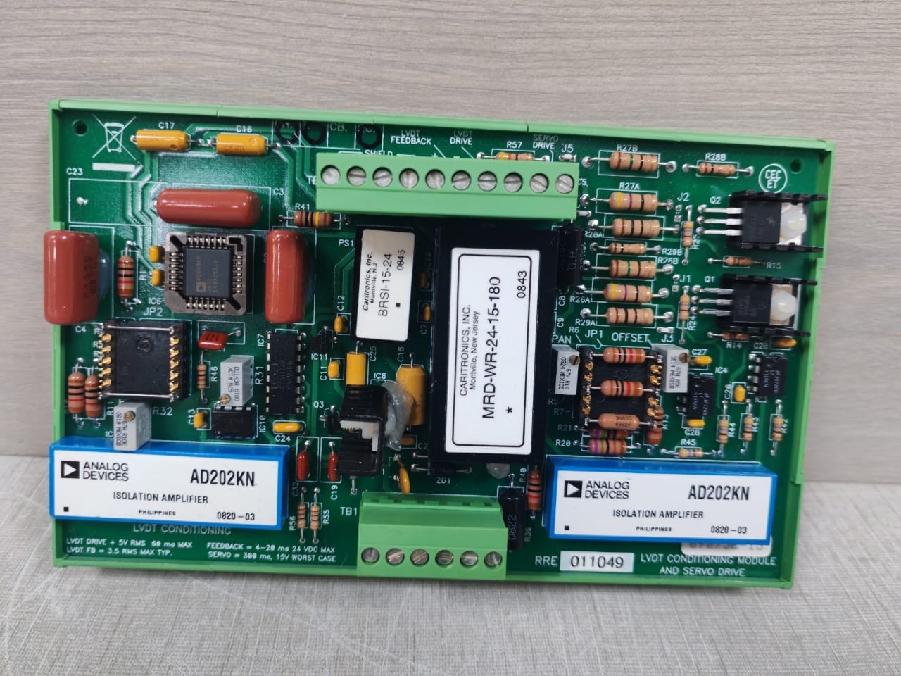 LVDT CONDITIONING RRE011049 RRE011049 09075E-13 LVDT CONDITIONING MODULE AND SERVO DRIVES 2