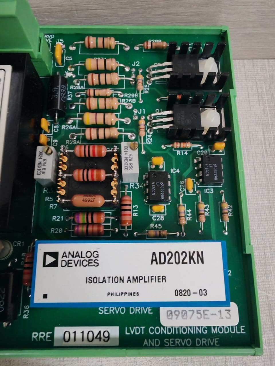 LVDT CONDITIONING RRE011049 RRE011049 09075E-13 LVDT CONDITIONING MODULE AND SERVO DRIVES 3