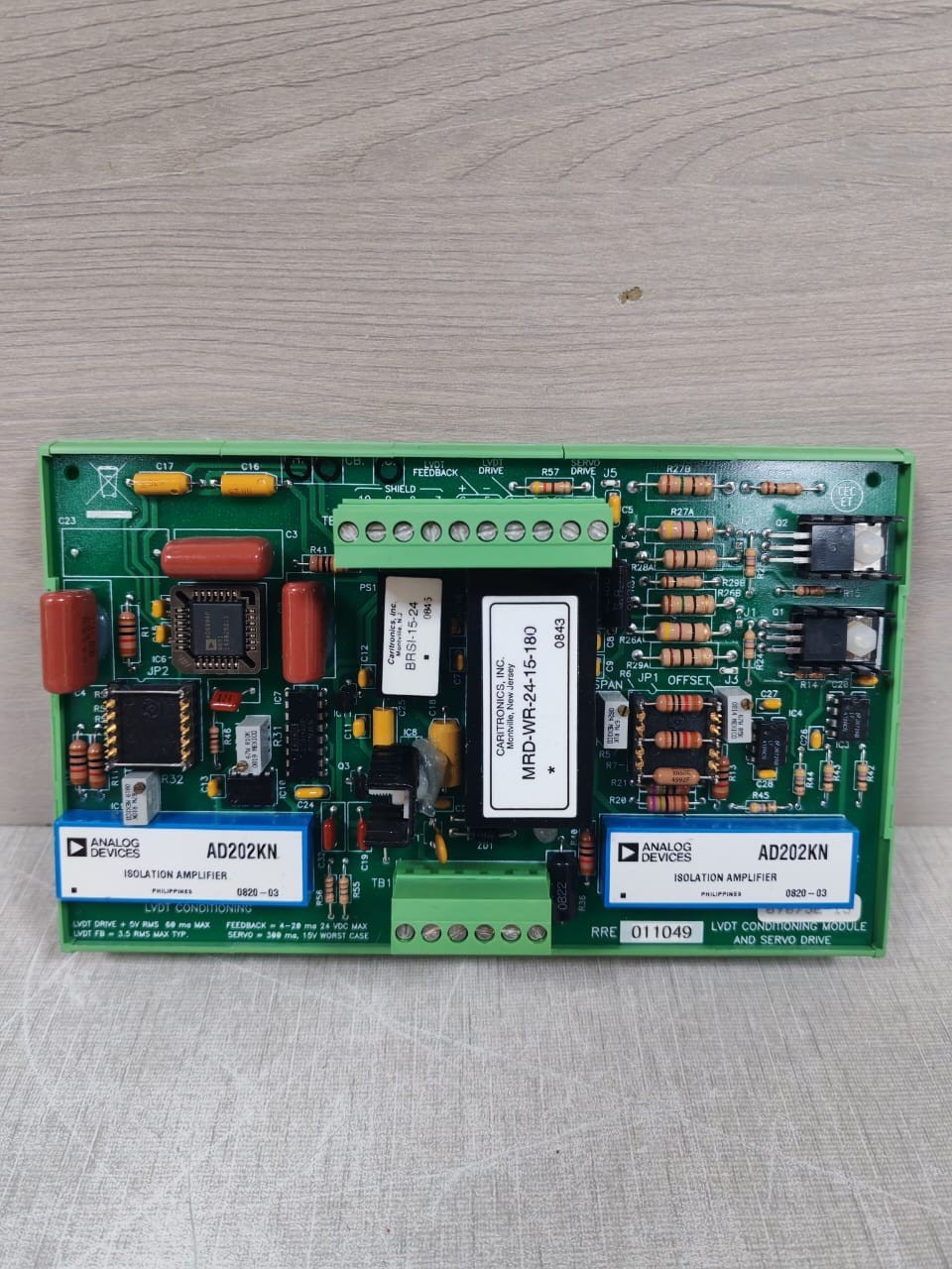 RRE011049 09075E-13 LVDT CONDITIONING MODULE AND SERVO DRIVES