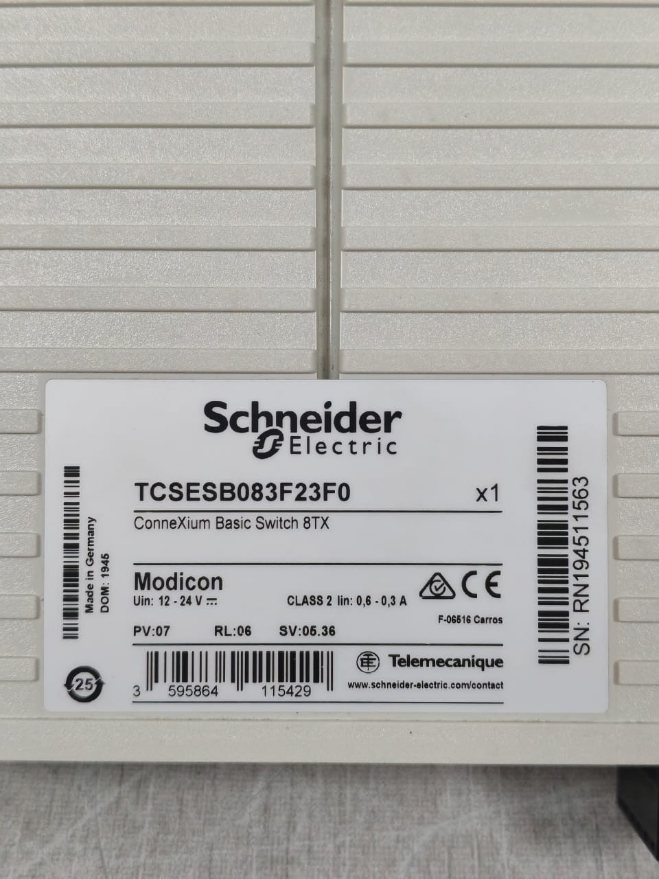 Schneider Electric TCSESB083F23F0 SCHNEIDER ELECTRIC TCSESB083F23F0 CONNEXIUM BASIC SWITCH 8TX 8