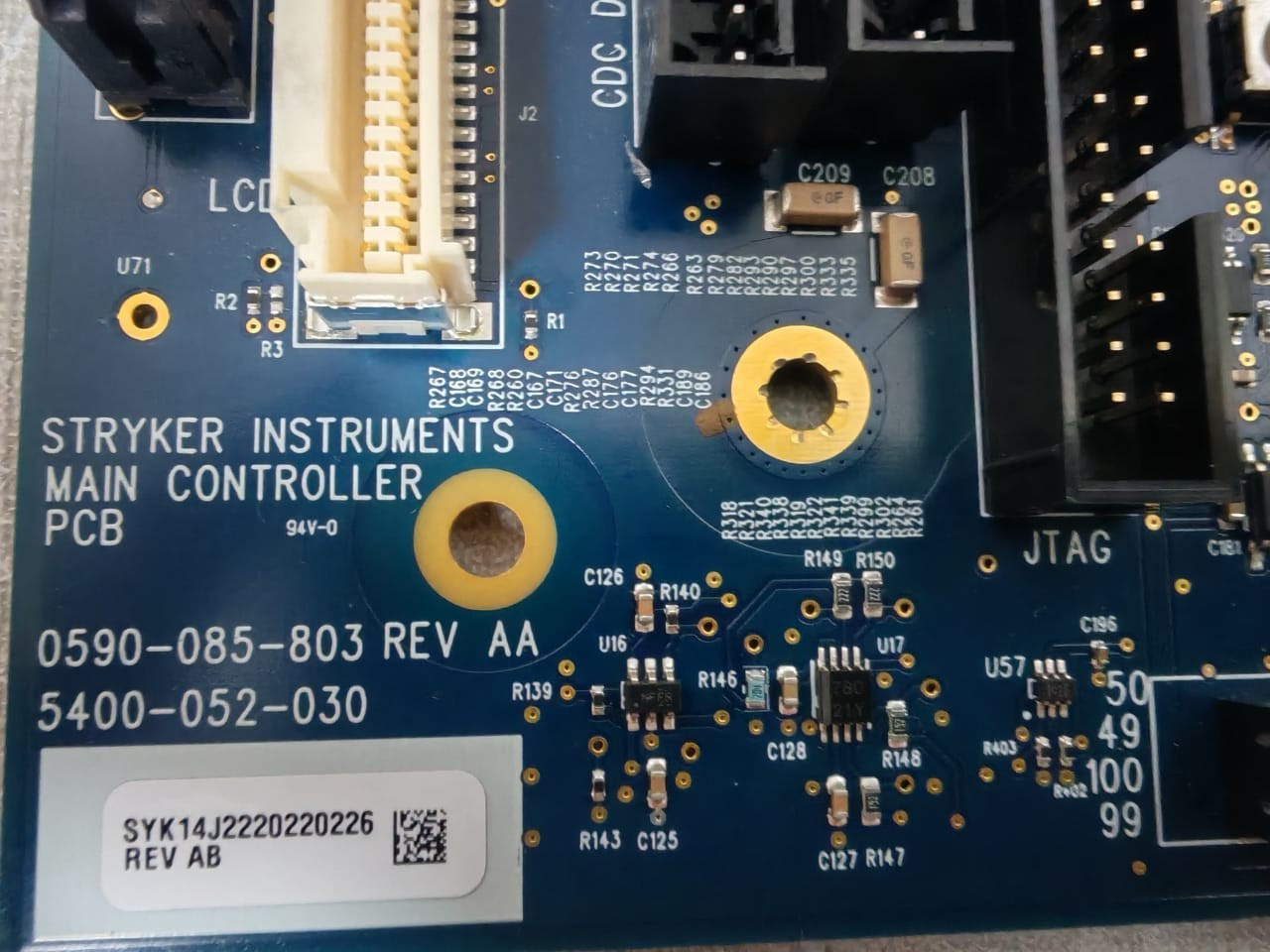 STRYKER INSTRUMENTS AA-5400 STRYKER INSTRUMENTS 0590-085-803 REV AA 5400-052-030 MAIN CONTROLLER PCB 3