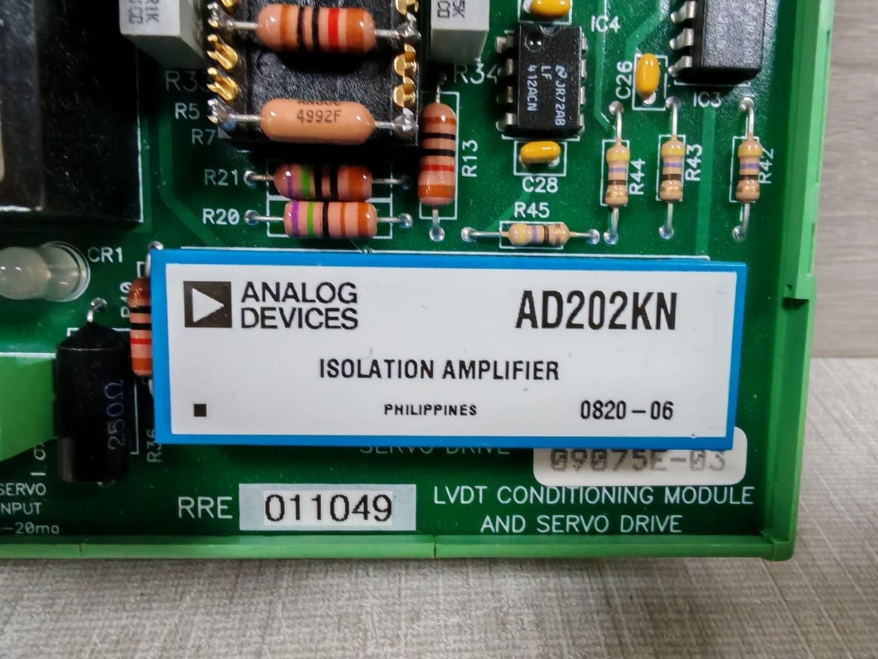 LVDT CONDITIONING RRE011049 RRE011049 09075E-03 LVDT CONDITIONING MODULE AND SERVO DRIVES 3