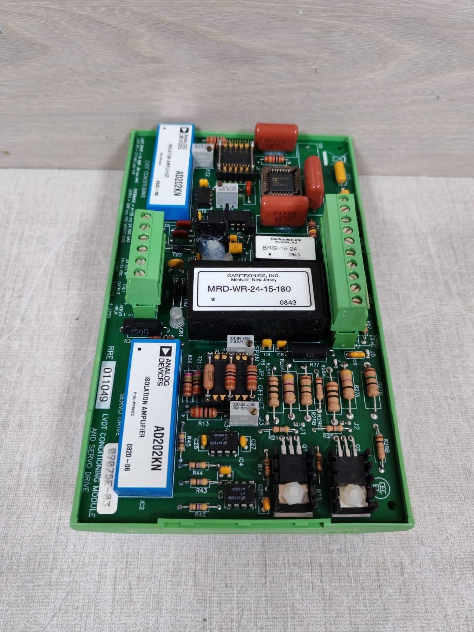 LVDT CONDITIONING RRE011049 RRE011049 09075E-03 LVDT CONDITIONING MODULE AND SERVO DRIVES 5