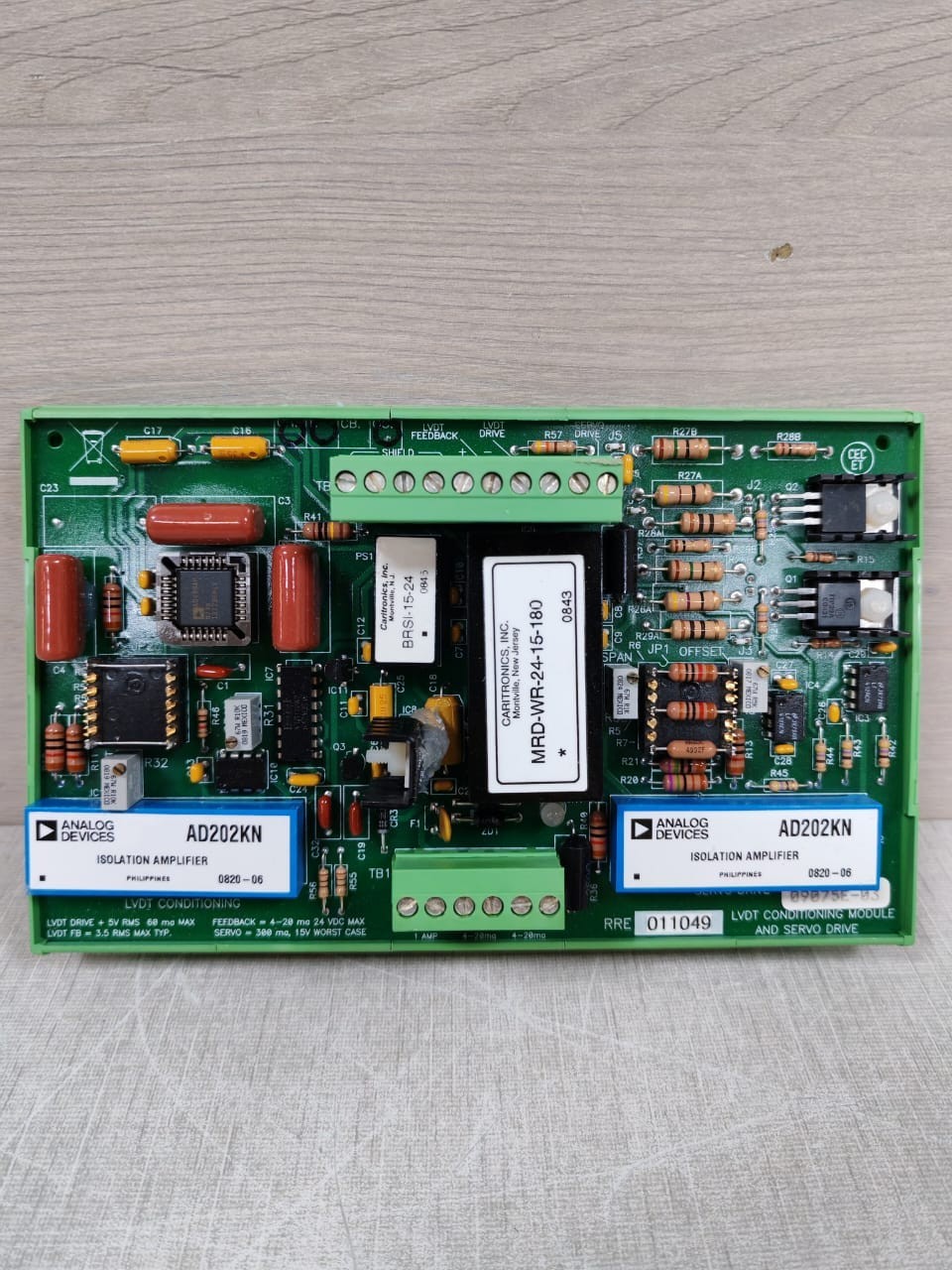 RRE011049 09075E-03 LVDT CONDITIONING MODULE AND SERVO DRIVES