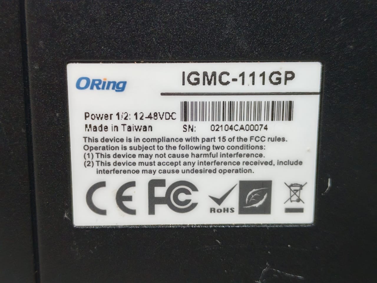 Media Converter IGMC-111GP ORING IGMC-111GP MEDIA CONVERTER 12-48VDC 7