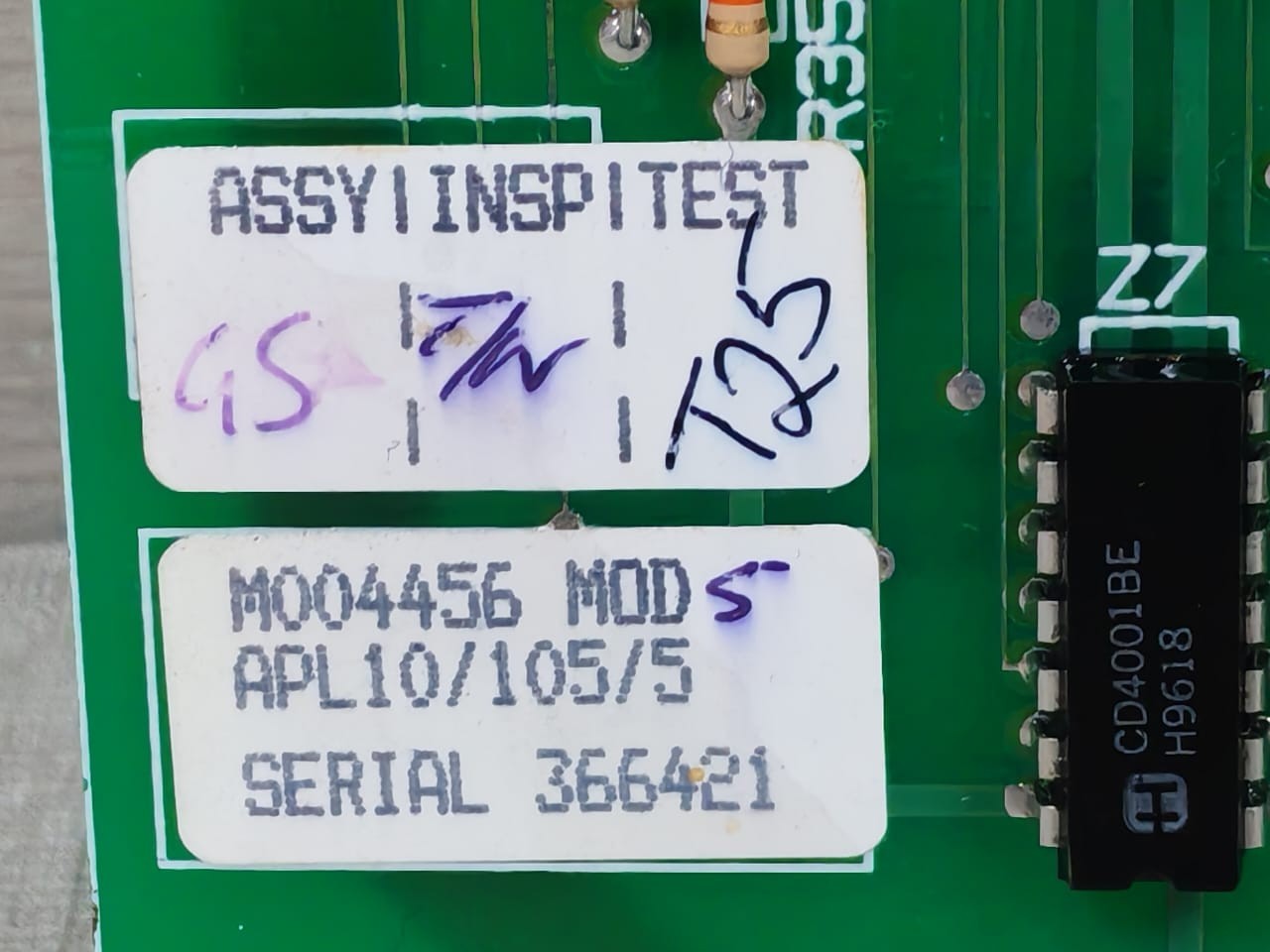 UNKNOWN APL10/105/5 APL10/105/5 CMOS CARD CONTROL OUTPUT AE166/105AI4 2