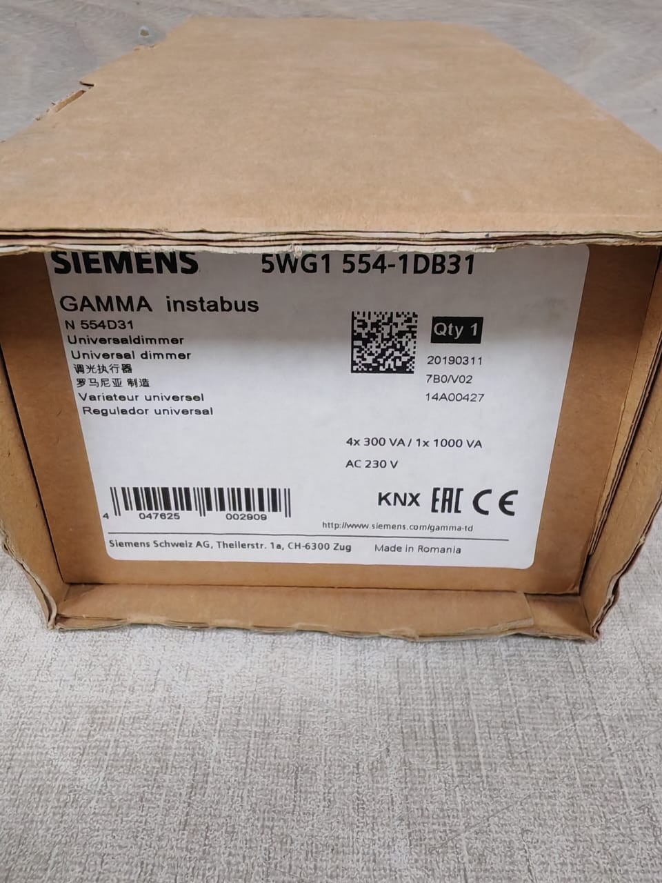 Siemens SIEMENS 5WG1 554-1DB31 SIEMENS 5WG1 554-1DB31 GAMMA INSTABUS UNIVERSAL DIMMER 9