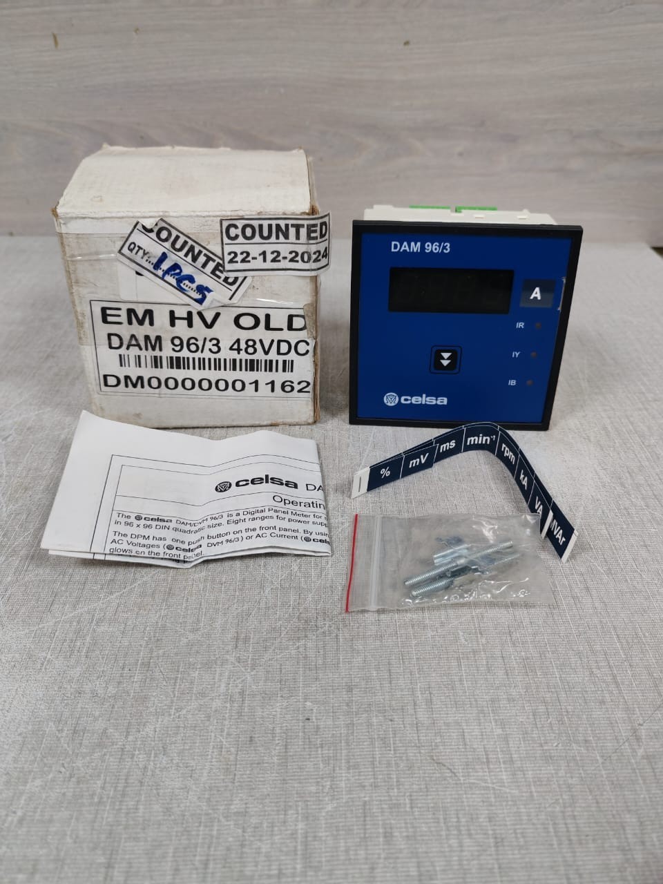CELSA DAM 96/3 AC AMMETER 48VDC