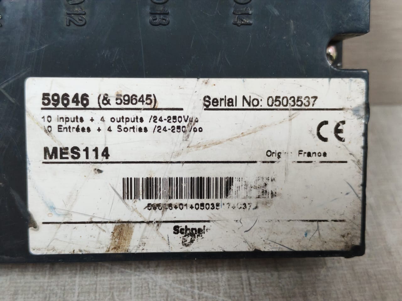 Merlin Gerin SEPAM 59646 MES114 51247079F0-1/A0 MERLIN GERIN SEPAM 59646 MES114 51247079F0-1/A0 10 INPUTS +4 OUTPUTS 10