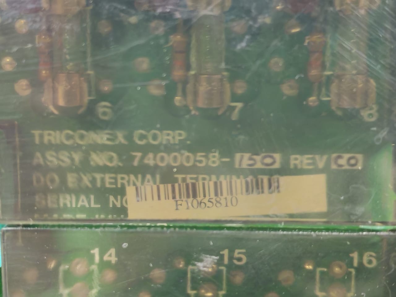 TRICONEX 7400058-150 TRICONEX 2651-5 DO External Terminator Board 7400058-150 Rev.CO 5