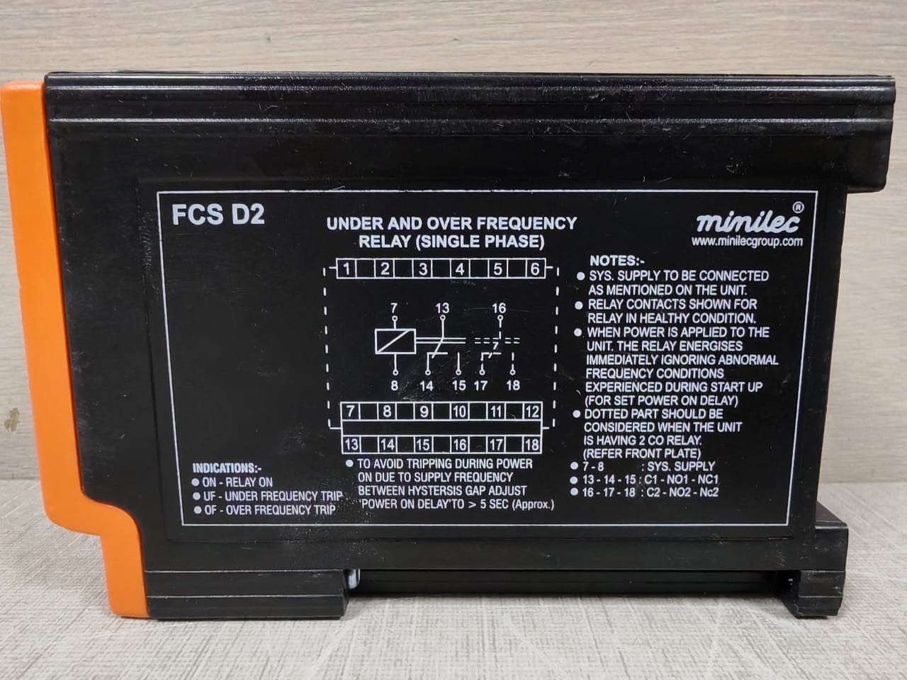 MIMILEC FCS D2 MIMILEC FCS D2 UNDER AND OVER FREQUENCY RELAY (SINGLE PHASE) 4
