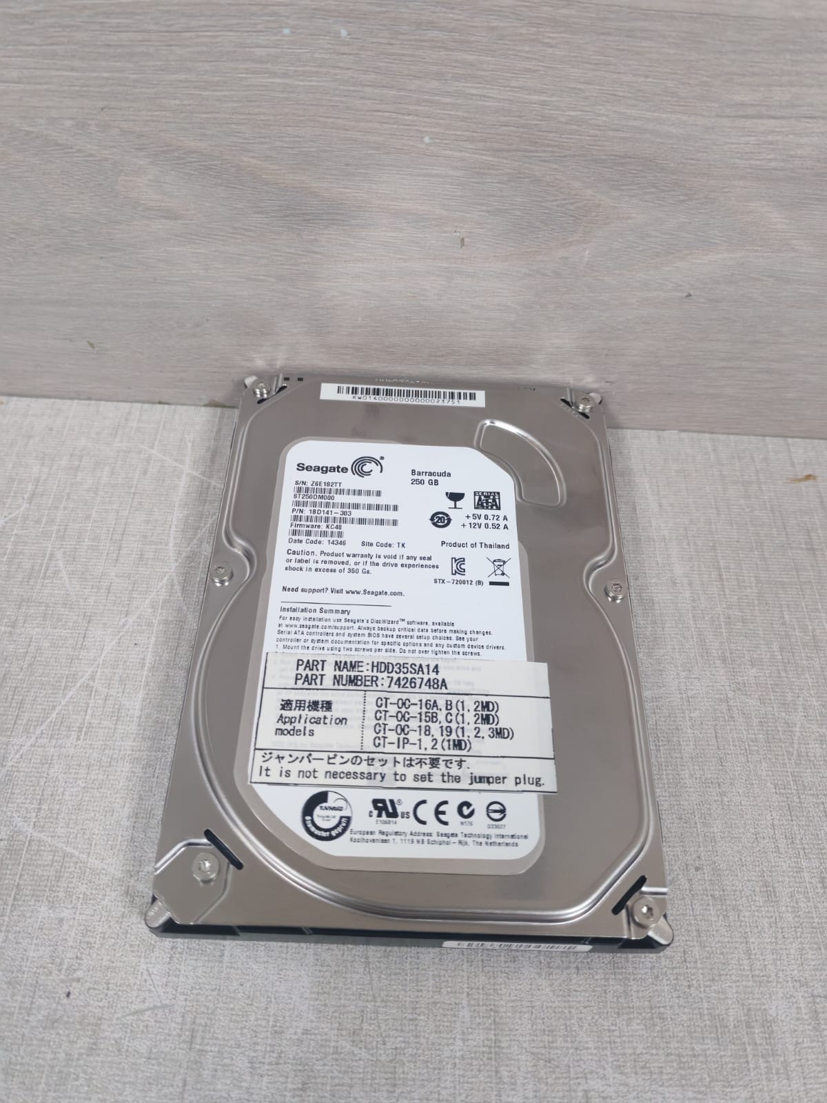 Seagate 1BD141-303 SEAGATE BARRACUDA 250GB ST250DM000 P/N: 1BD141-303 HARD DISK DRIVE 6