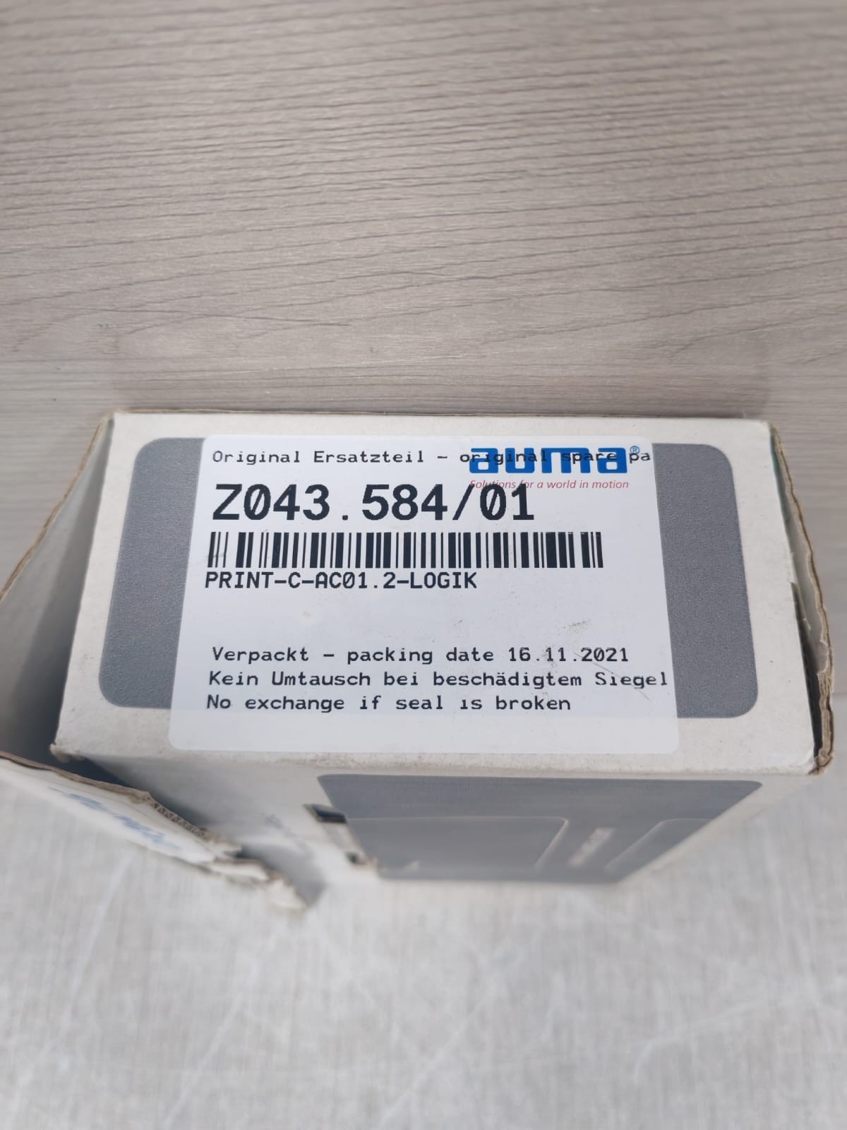 AUMA PRINT-C-AC01. AUMA 1043.584/01-08 PRINT-C-AC01.2 LOGIK BOARD 7