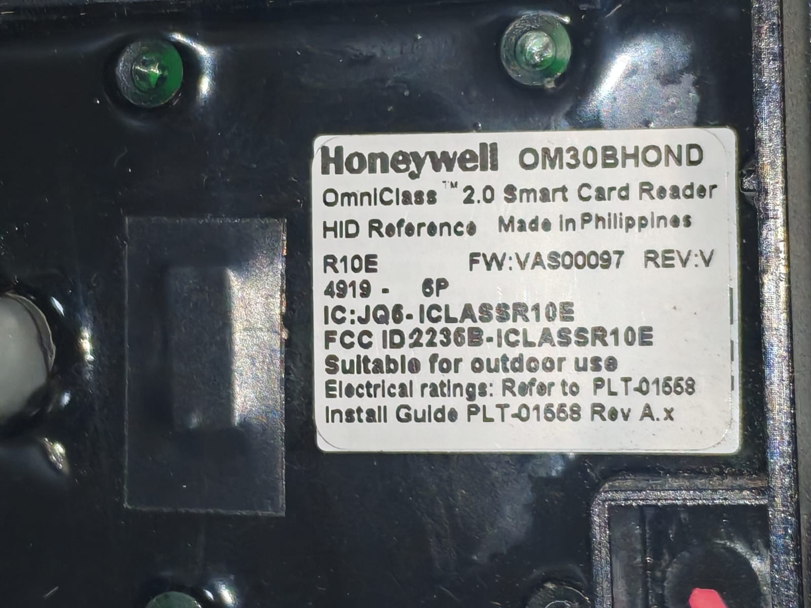 Honeywell OM30BHOND Honeywell OM30BHOND Omni Class 2.0 Smart Card Reader 5