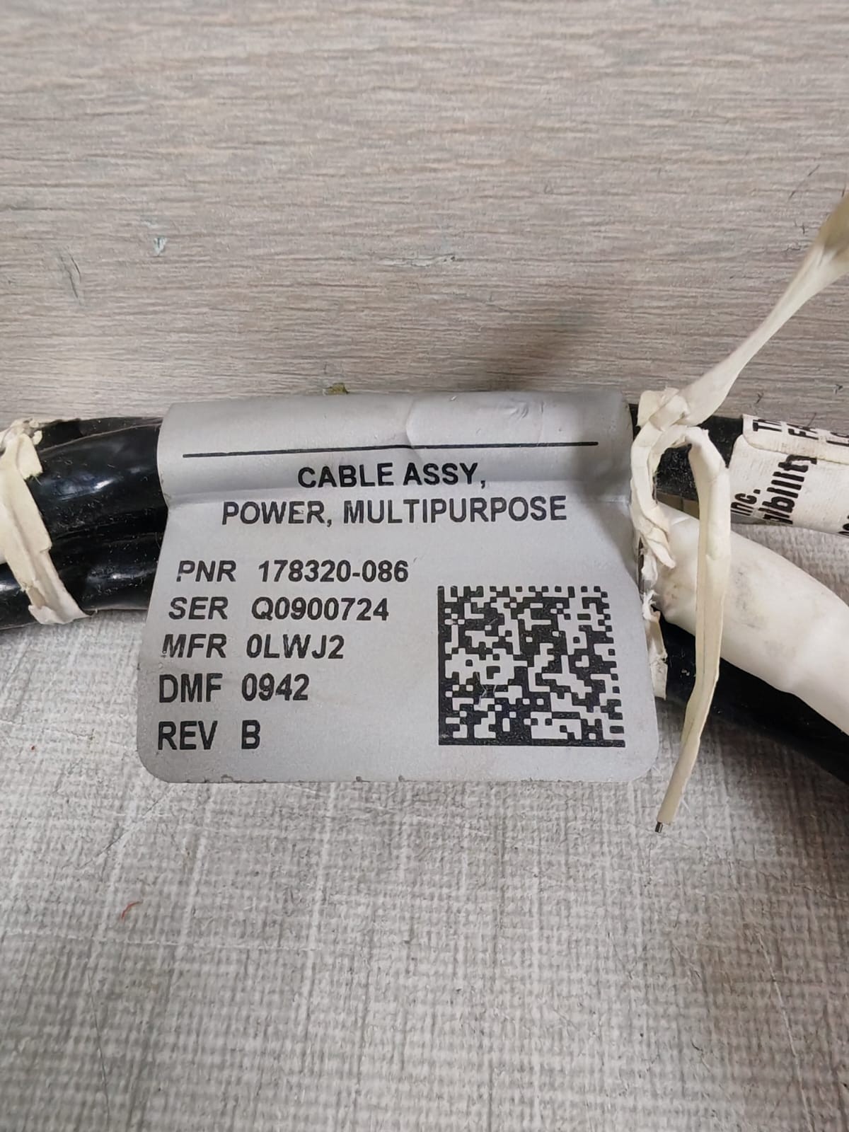 THALES AVIONICS 178320-086 THALES AVIONICS 178320-086 REV.B CABLE ASSY POWER MULTIPURPOSE 2