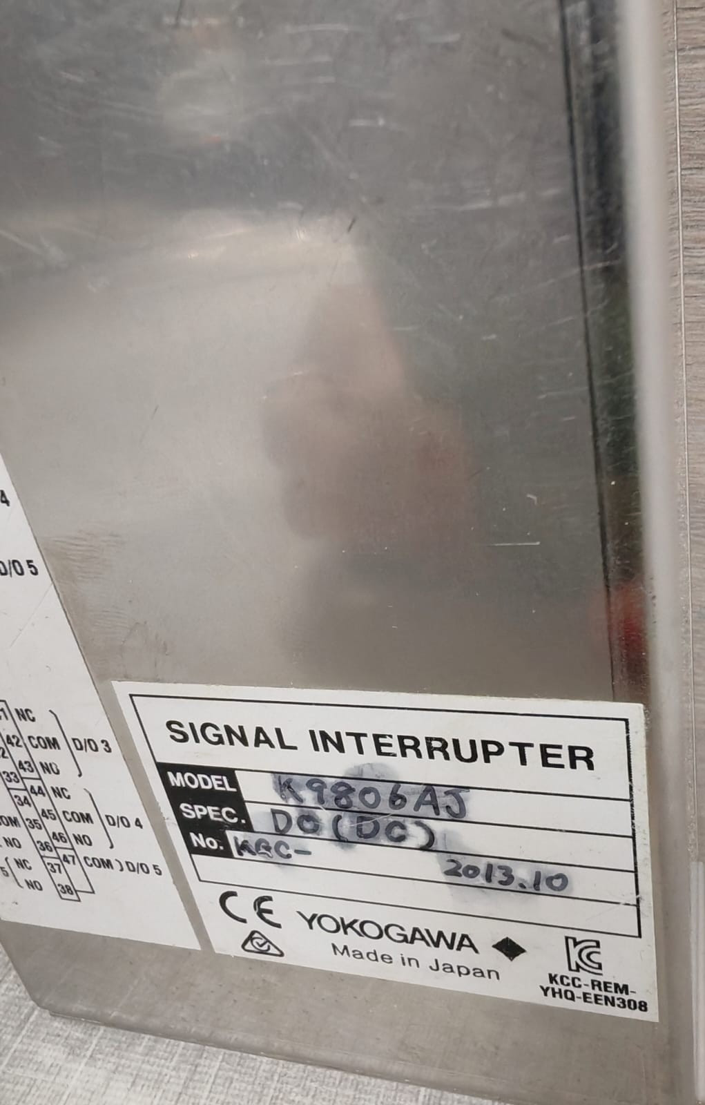 Yokogawa K9806AJ YOKOGAWA K9806AJ SPEC.DO(DC) 3