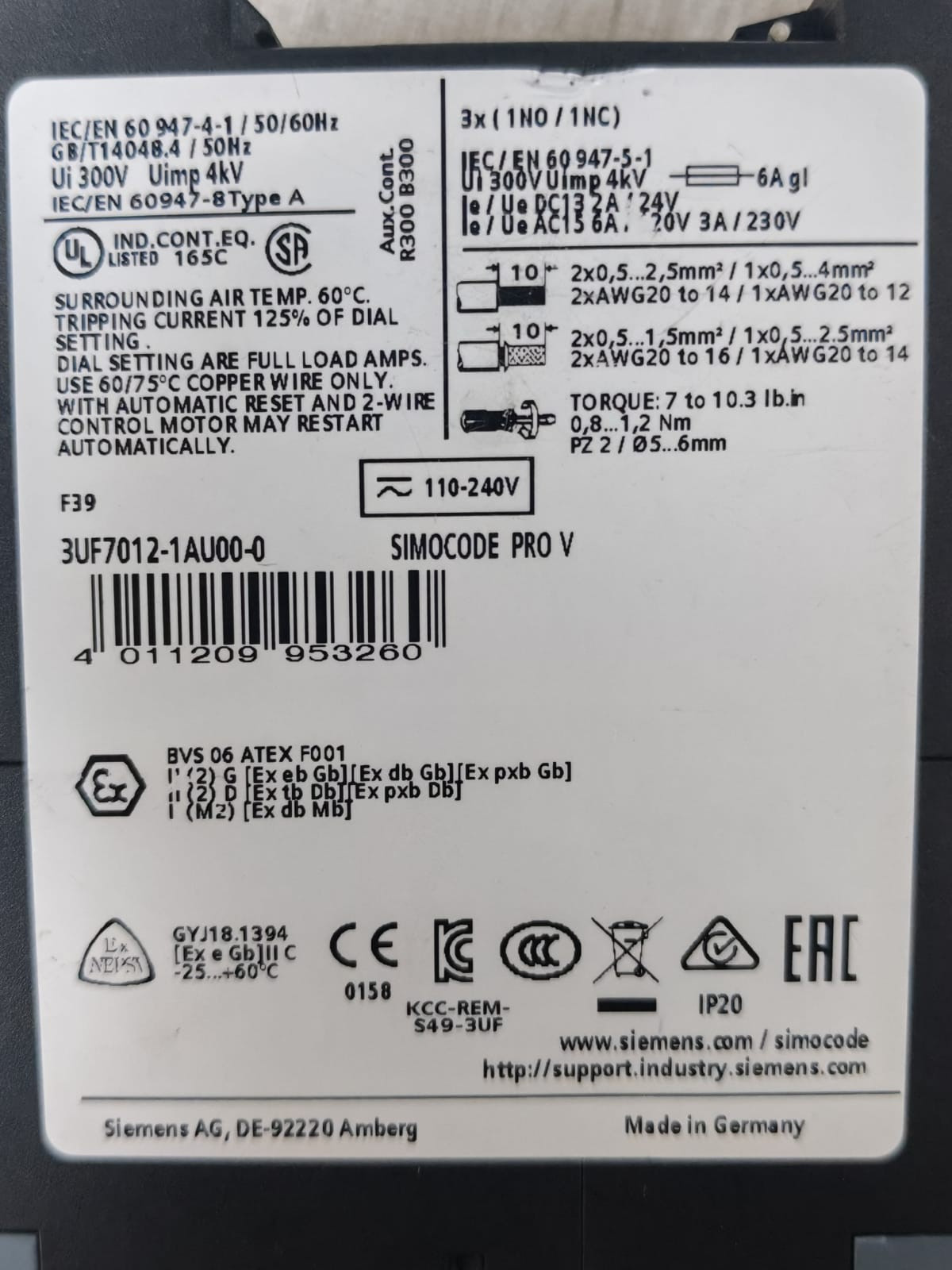 Siemens 3UF012-1AU00-0 Siemens 3UF012-1AU00-0 SIMOCODE PRO V 4