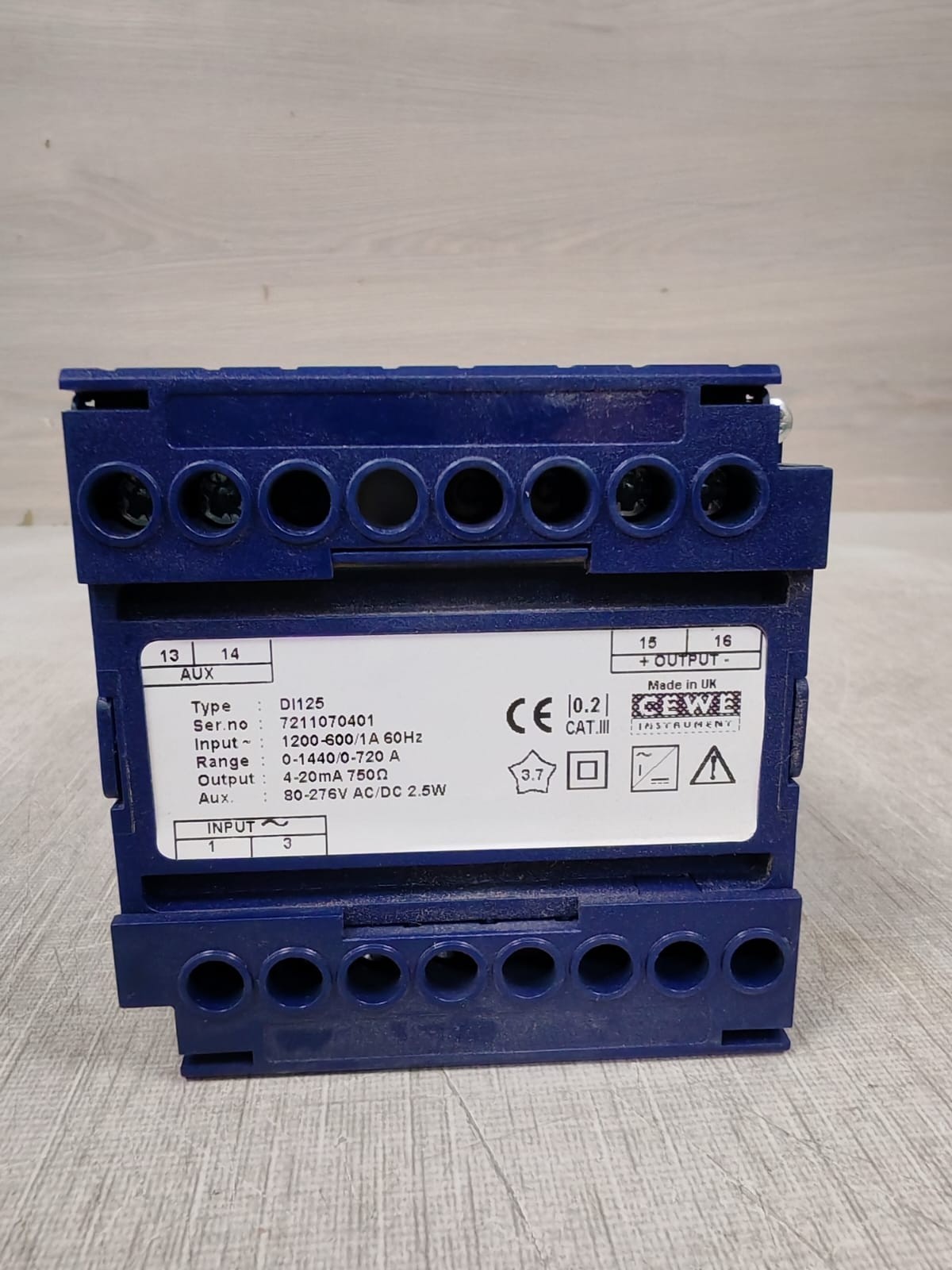CEWE DI125 CEWE DI125 Transducer Range 0-1440 / 0 -720 A 3
