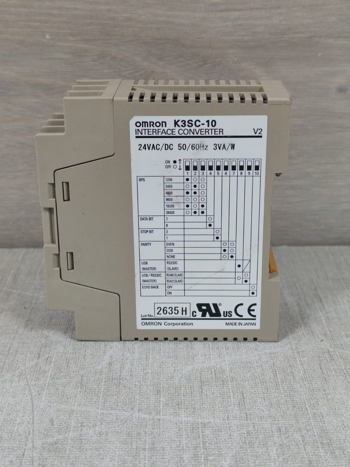 Omron K3SC-10 OMRON K3SC-10 INTERFACE CONVERTER 24VAC/DC 7