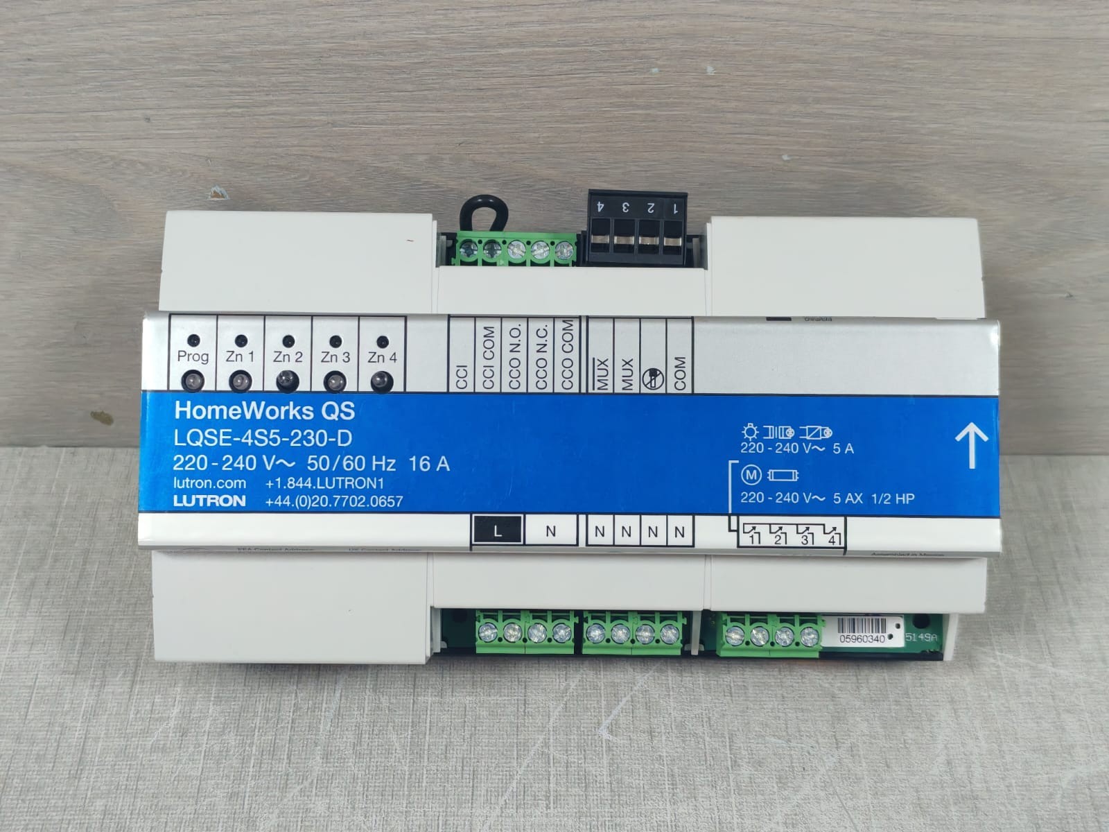Lutron LQSE-4S5-230-D LUTRON LQSE-4S5-230-D HOMEWORKS QS SWITCHING POWER MODULE 220-240V 9