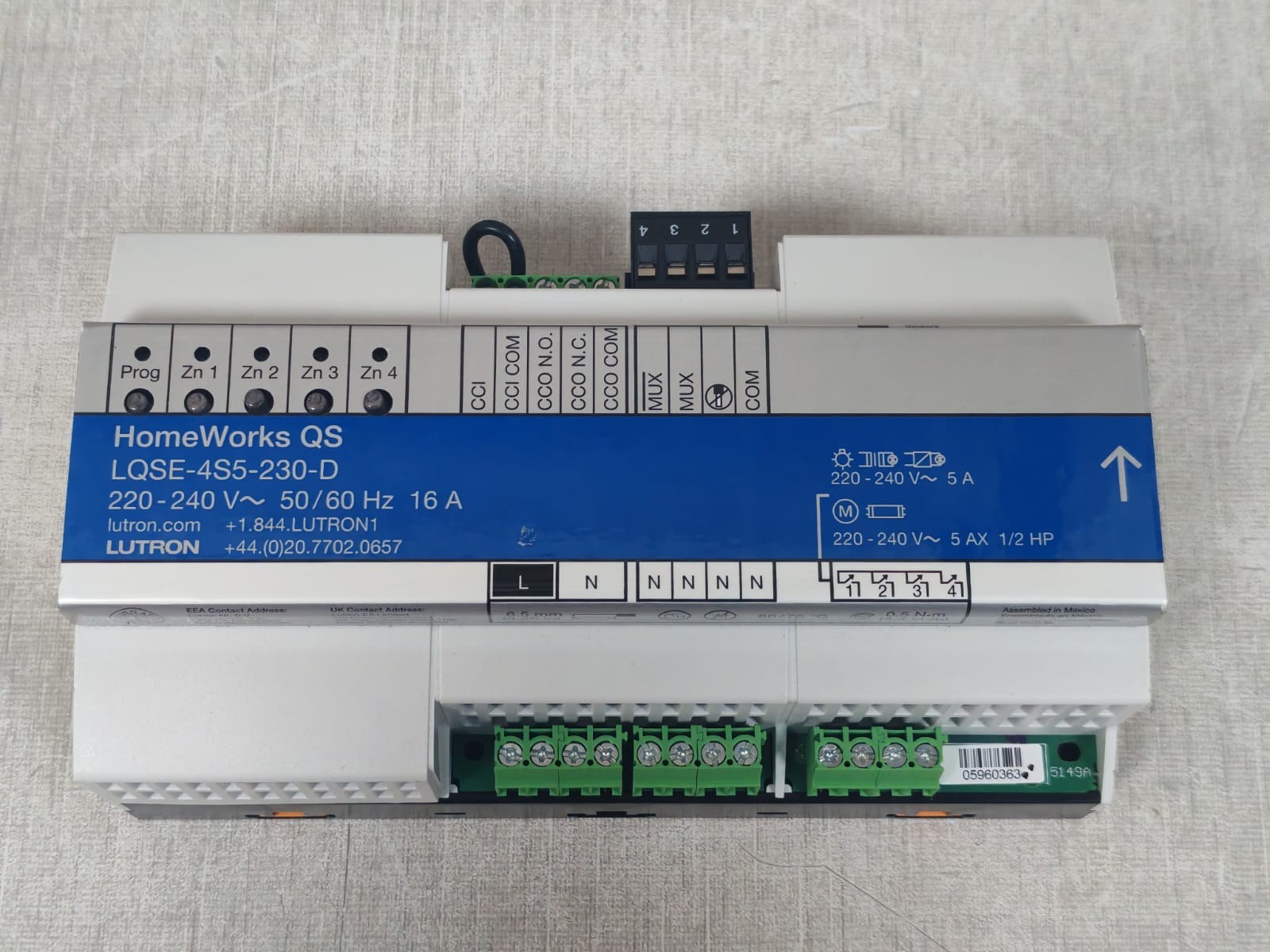 Lutron LQSE-4S5-230-D LUTRON LQSE-4S5-230-D HOMEWORKS QS SWITCHING POWER MODULE 220-240V 7