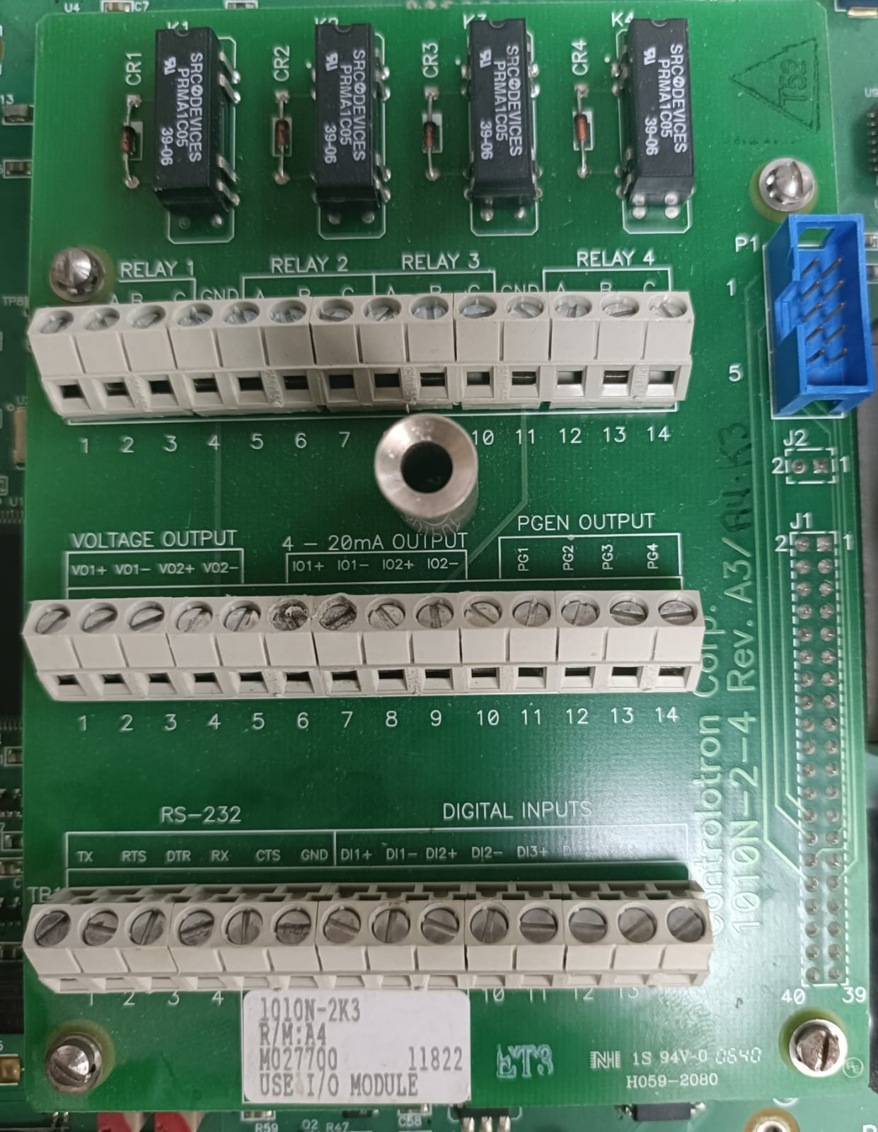 CONTROLOTRON 1010N-2-4 REV. A3 / 1010N-2K3 CONTROLOTRON 1010N-2-4 REV. A3 / 1010N-2K3 Input / Output Module 10