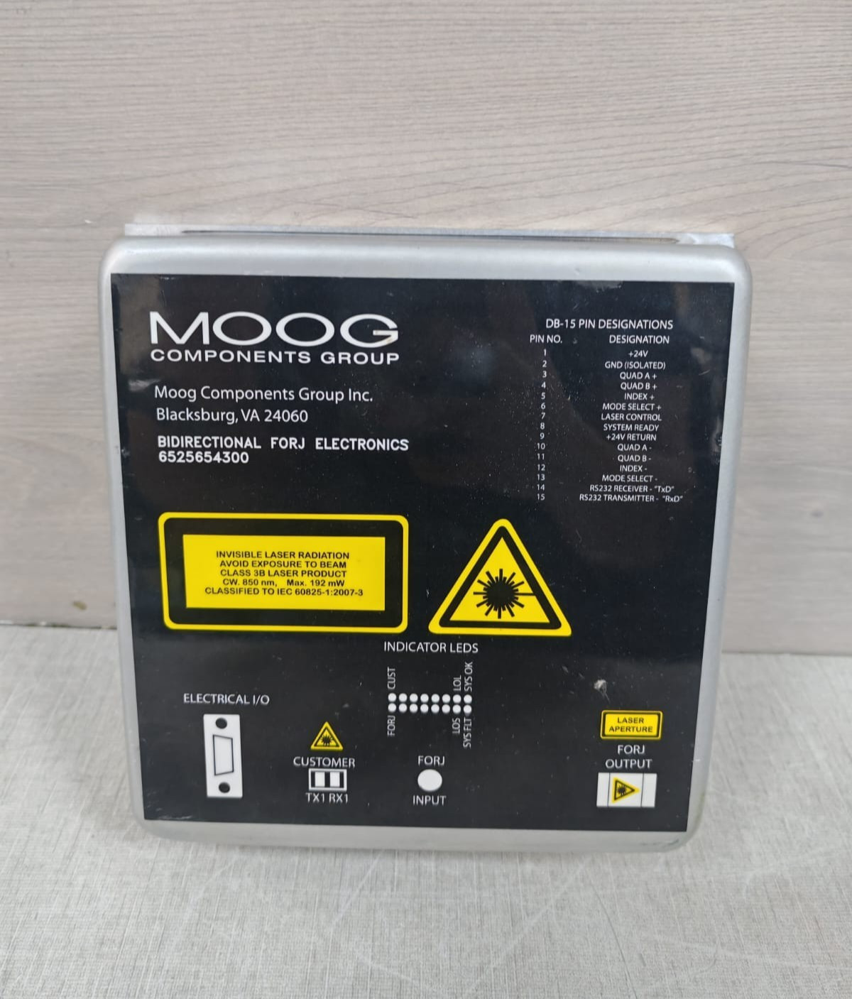 MOOG 6525654300 REV. B STATOR ELECTRONICS LASER BOX ANALOGIC 21-03614-03