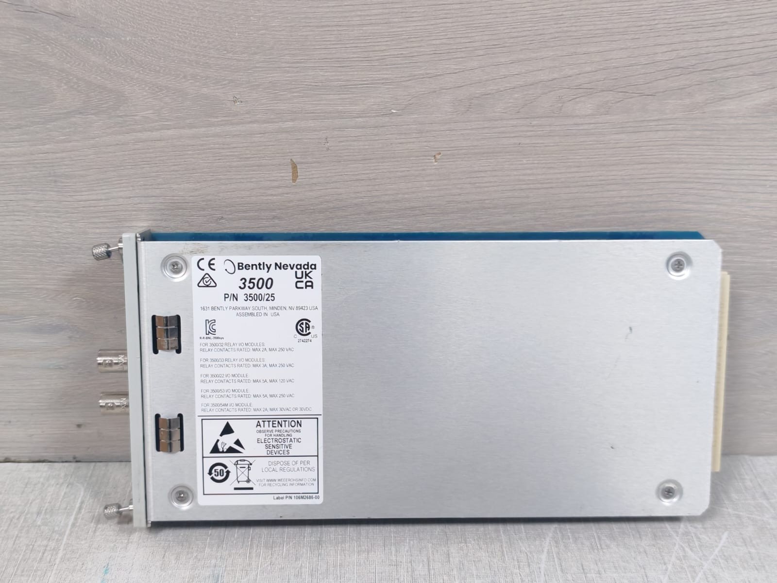 Bently Nevada PWA 184684-01U/ Module 149369-01 Bently Nevada 3500/25 Enhanced Keyphasor Module PWA 184684-01U/ Module 149369-01 4