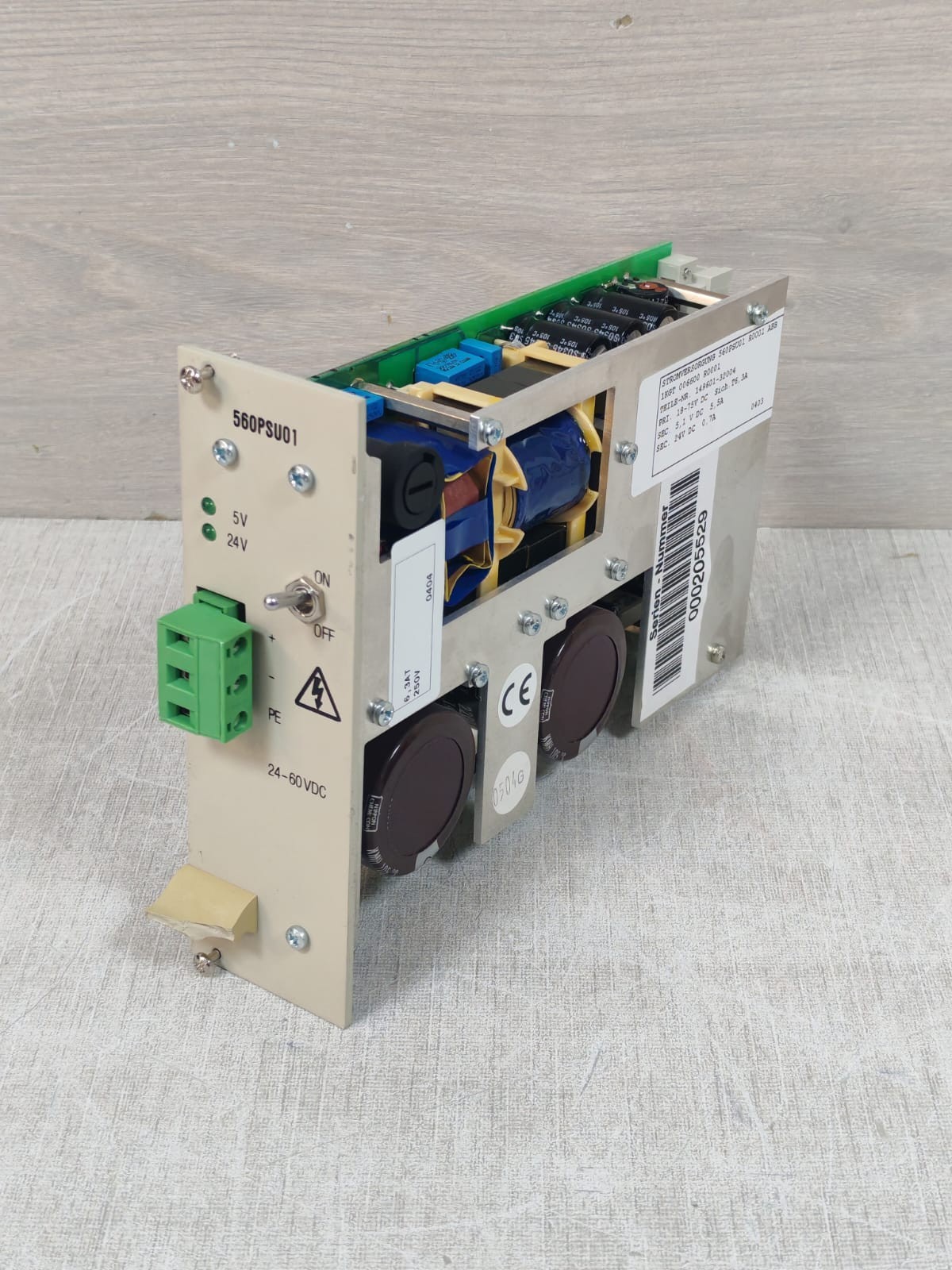 ABB 149601-32004 ABB 560PSU01 1KGT006600R0001 P/N 149601-32004 POWER SUPPLY 18-75VDC 8