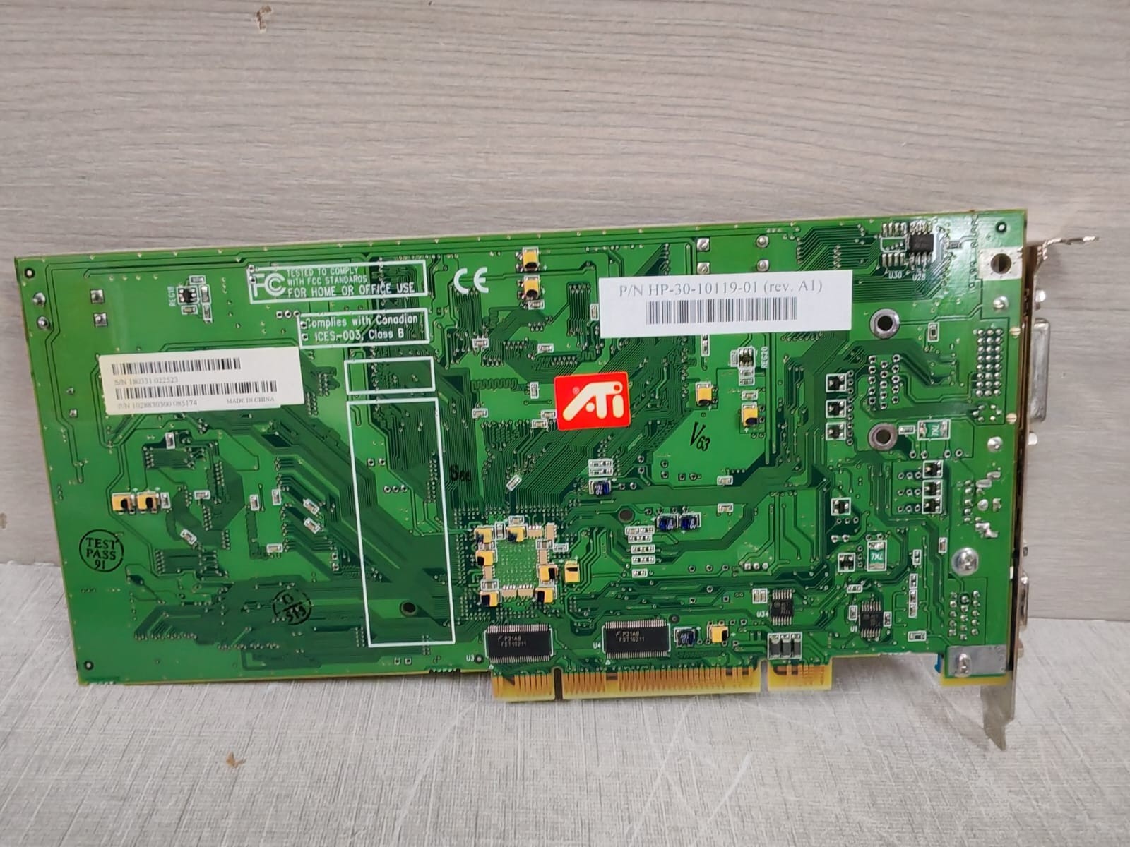 HP HP-30-10119-01 REV.A1 HP-30-10119-01 REV.A1 ATI RADEON 7500 PCI, 64M 8