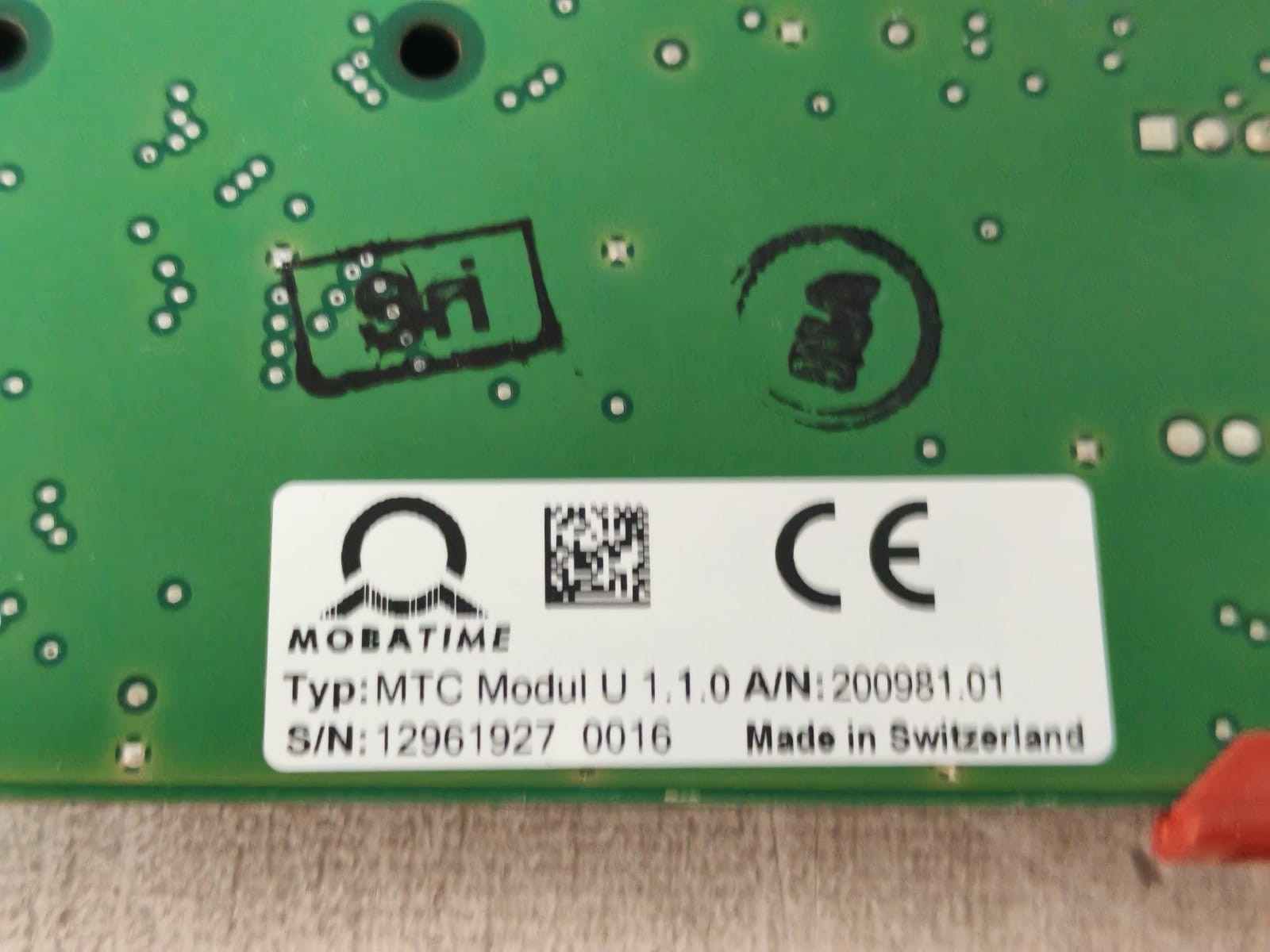 MOBATIME 200981 /200980.02 MOBATIME MTC MODUL U 1.1.0 200981 /200980.02 PRINTED CIRCUIT BOARD W/ SD CARD 9