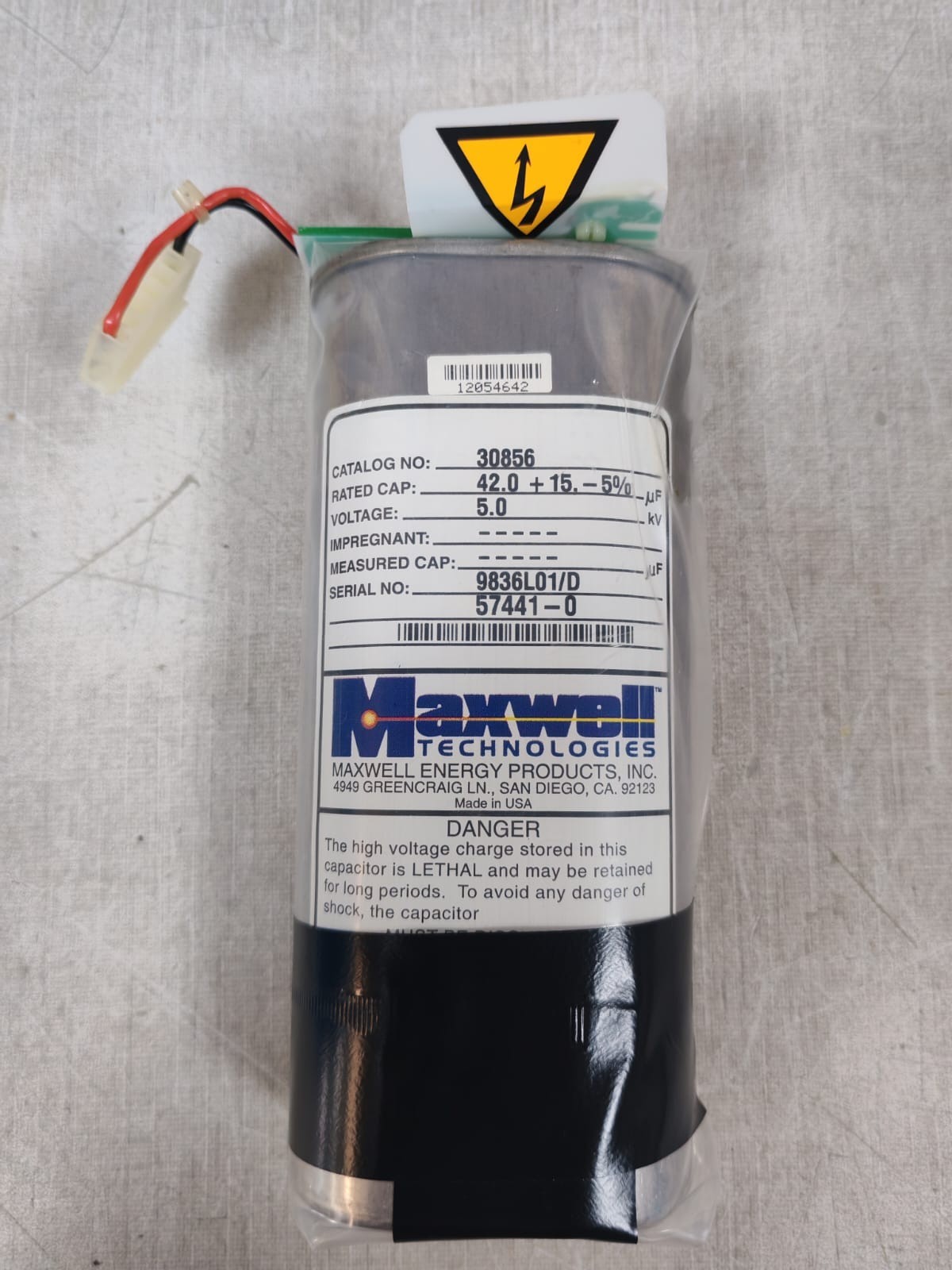 S&W 39052-B, 30856 MAXWELL 30856 5.0 kV with S&W 39052-B CAPACITOR BOARD 2