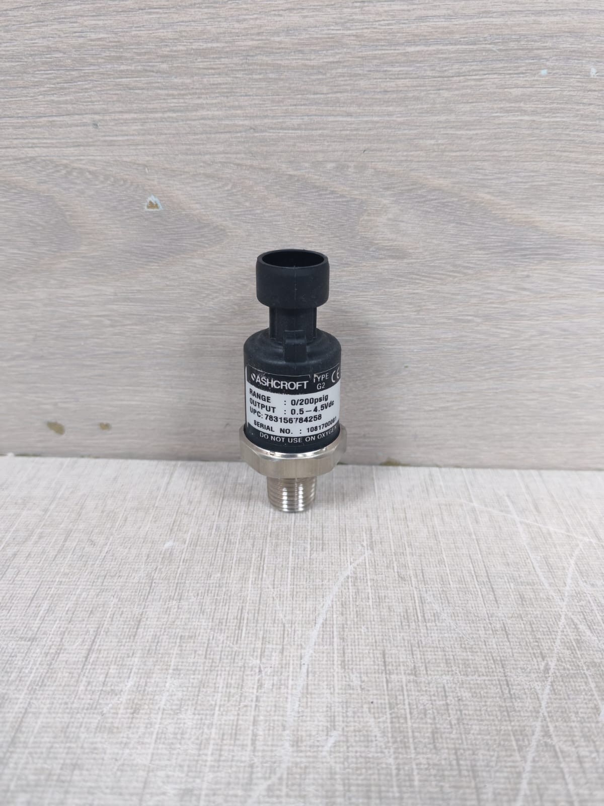 ASHCROFT ASHCROFT G2 ASHCROFT G2 PRESSURE TRANSDUCER 0/200 PSIG 0.5-4.5Vdc UPC: 783156784258 2
