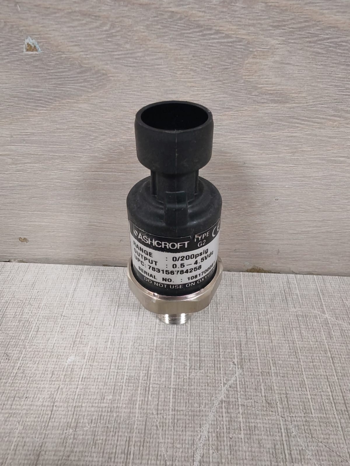 ASHCROFT ASHCROFT G2 ASHCROFT G2 PRESSURE TRANSDUCER 0/200 PSIG 0.5-4.5Vdc UPC: 783156784258 3