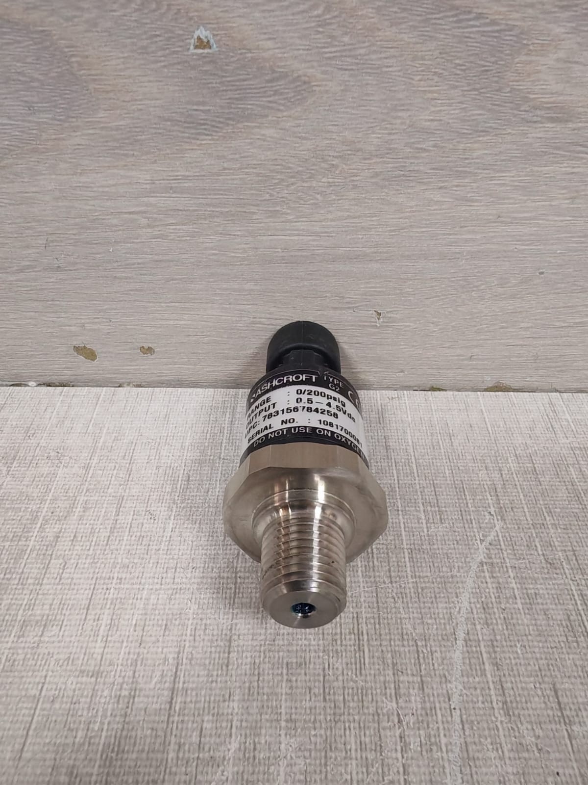 ASHCROFT ASHCROFT G2 ASHCROFT G2 PRESSURE TRANSDUCER 0/200 PSIG 0.5-4.5Vdc UPC: 783156784258 5