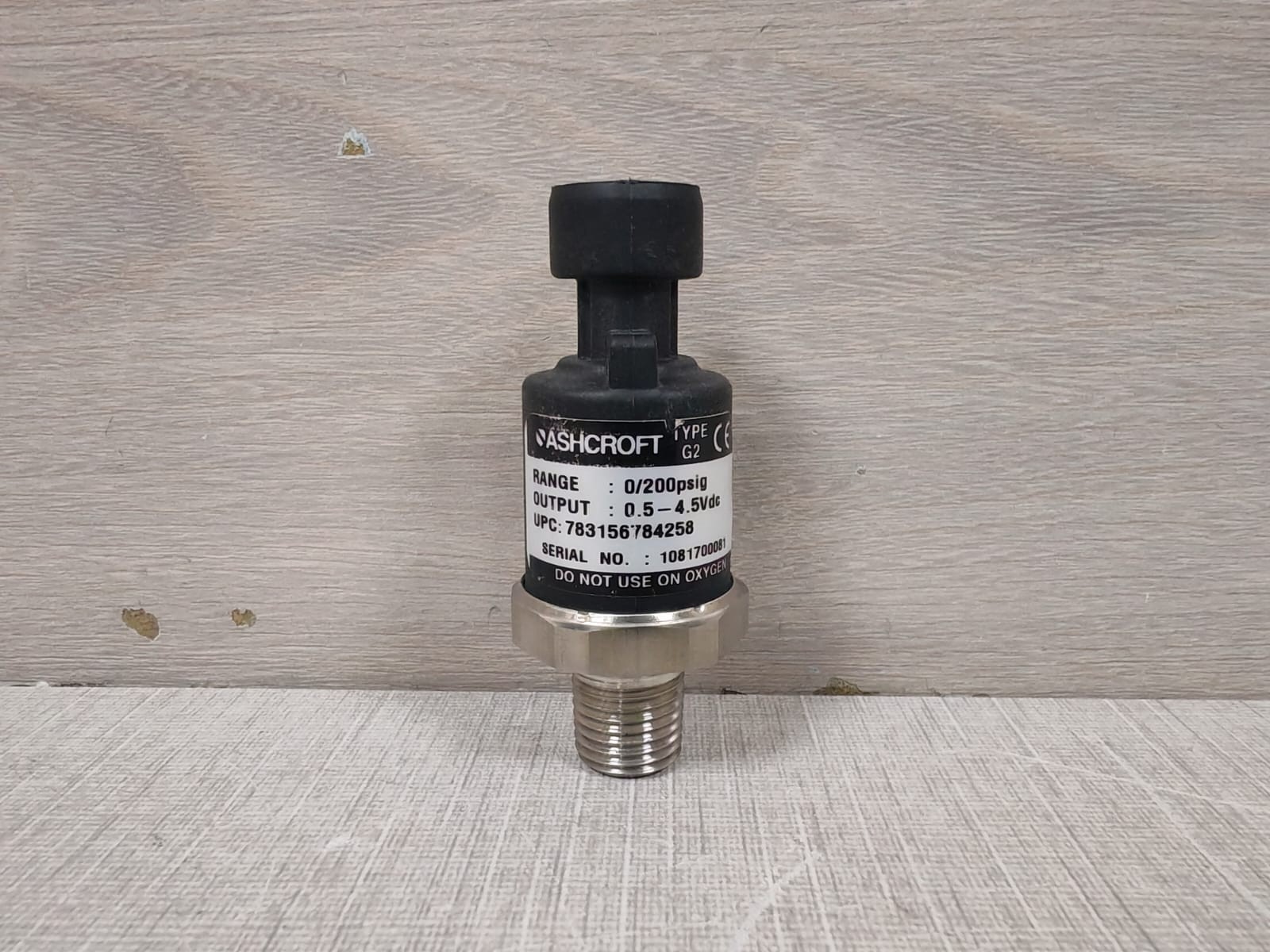 ASHCROFT G2 PRESSURE TRANSDUCER 0/200 PSIG 0.5-4.5Vdc UPC: 783156784258