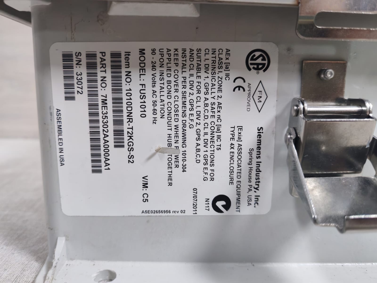 Siemens FUS1010 SIEMENS SITRANS F FUS1010 1010DNR-T2KGS-S2 FLOWMETER 6