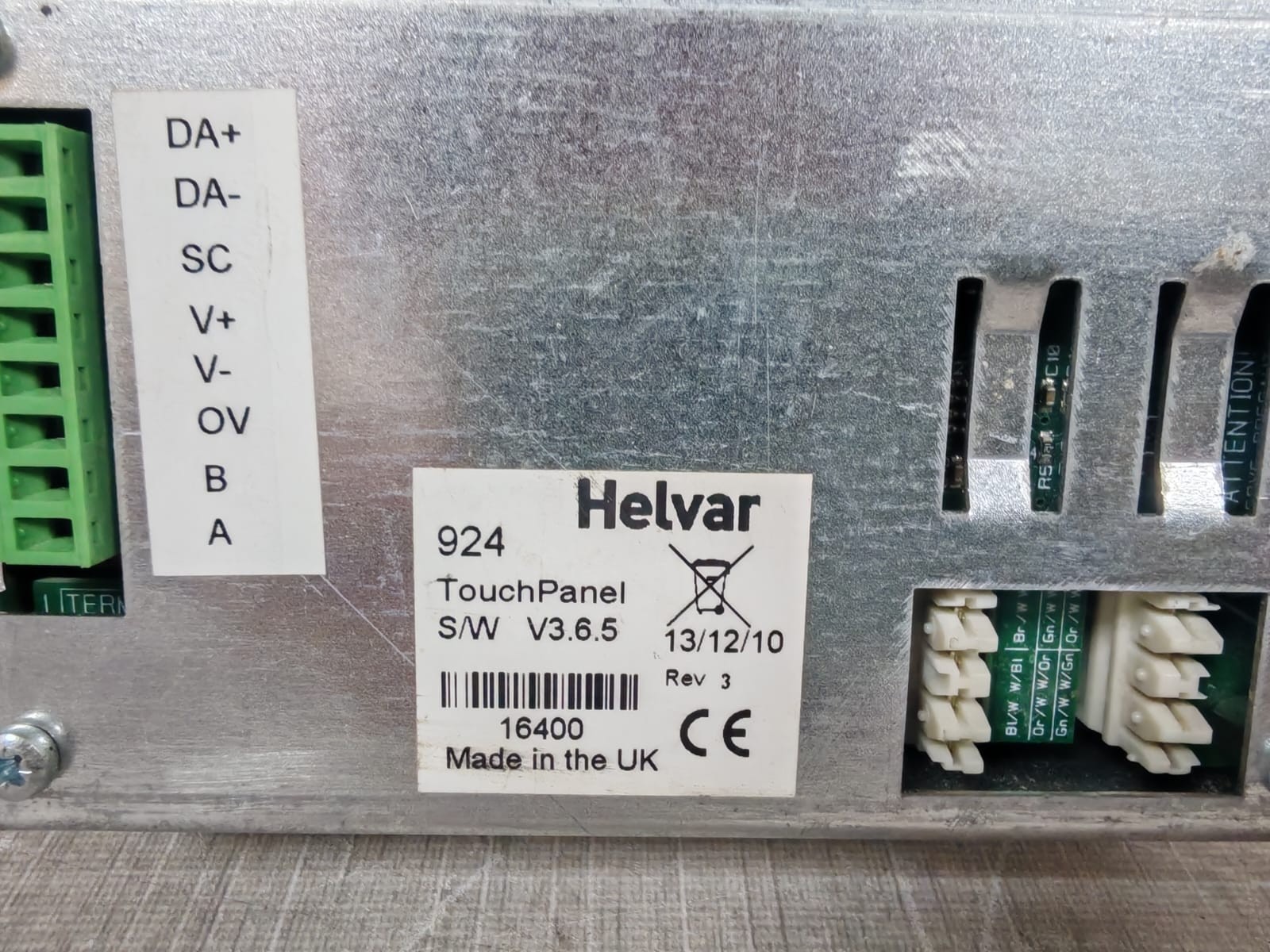 HELVAR HELVAR 9240 HELVAR 924 - 9240 TOUCH PANEL S/W V3.6.5 REV.3 WITHOUT CASE 3