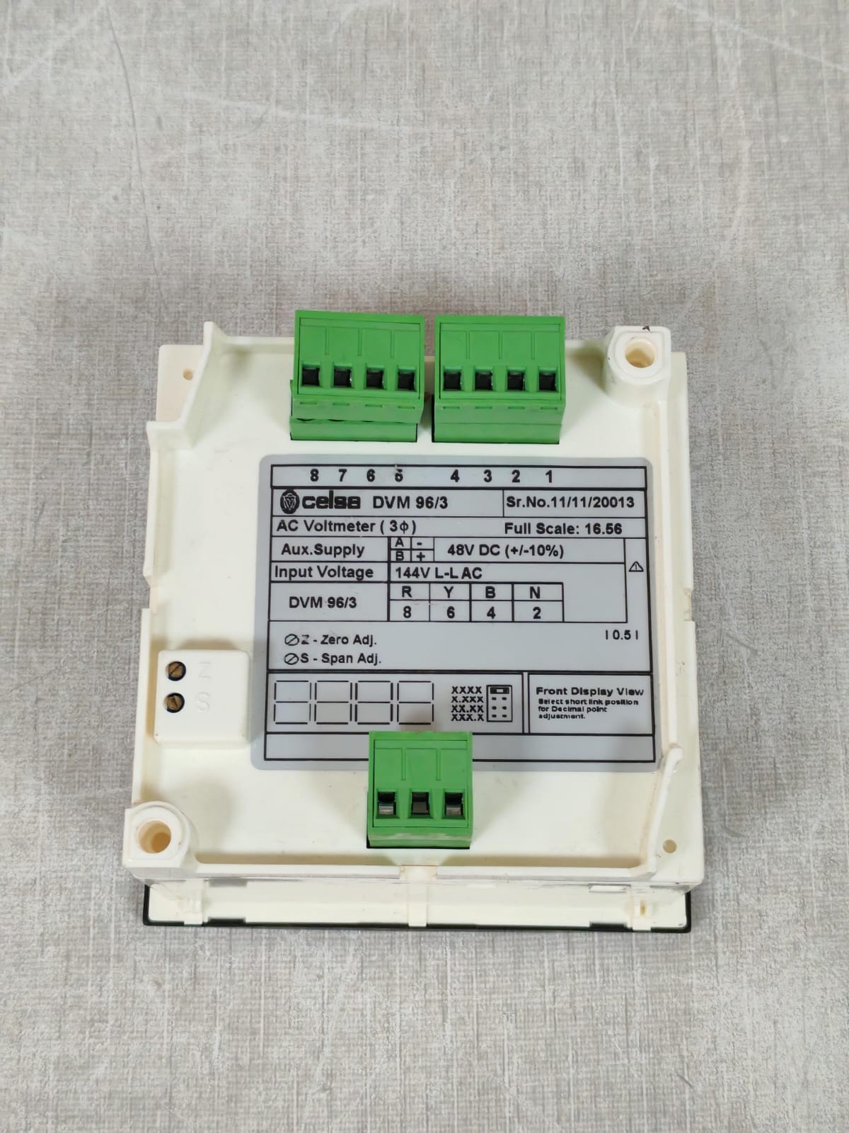 CELSA DAM 96/3 CELSA DVM 96/3 AC VOLTMETER 48VDC 10