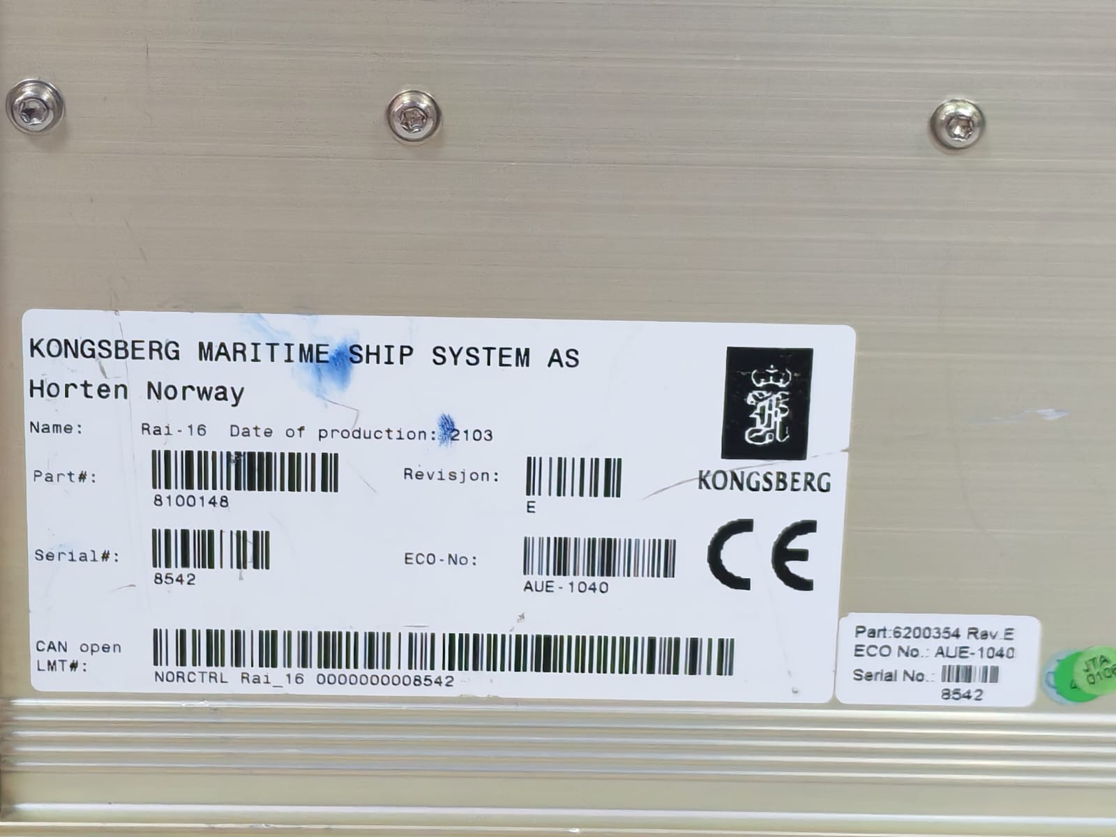 Kongsberg 8100148 Kongsberg Maritime RAi-16 HA451671A2 Analog Input Module 8100148 Rev.E 6