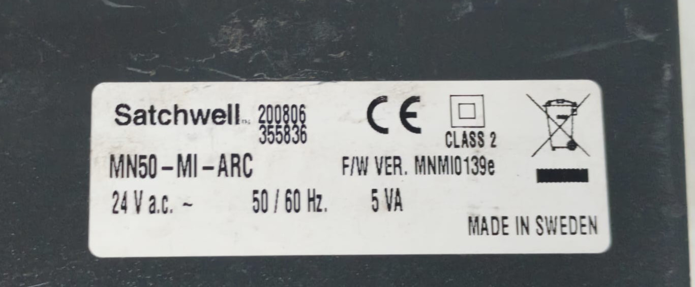 Satchwell MN50-MI-ARC SATCHWELL MN50-MI-ARC F/W VER.MNMI0139e MICRONET MANAGER INTERFACE 24VAC 5