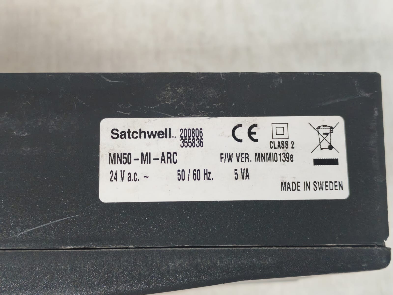 Satchwell MN50-MI-ARC SATCHWELL MN50-MI-ARC F/W VER.MNMI0139e MICRONET MANAGER INTERFACE 24VAC 6