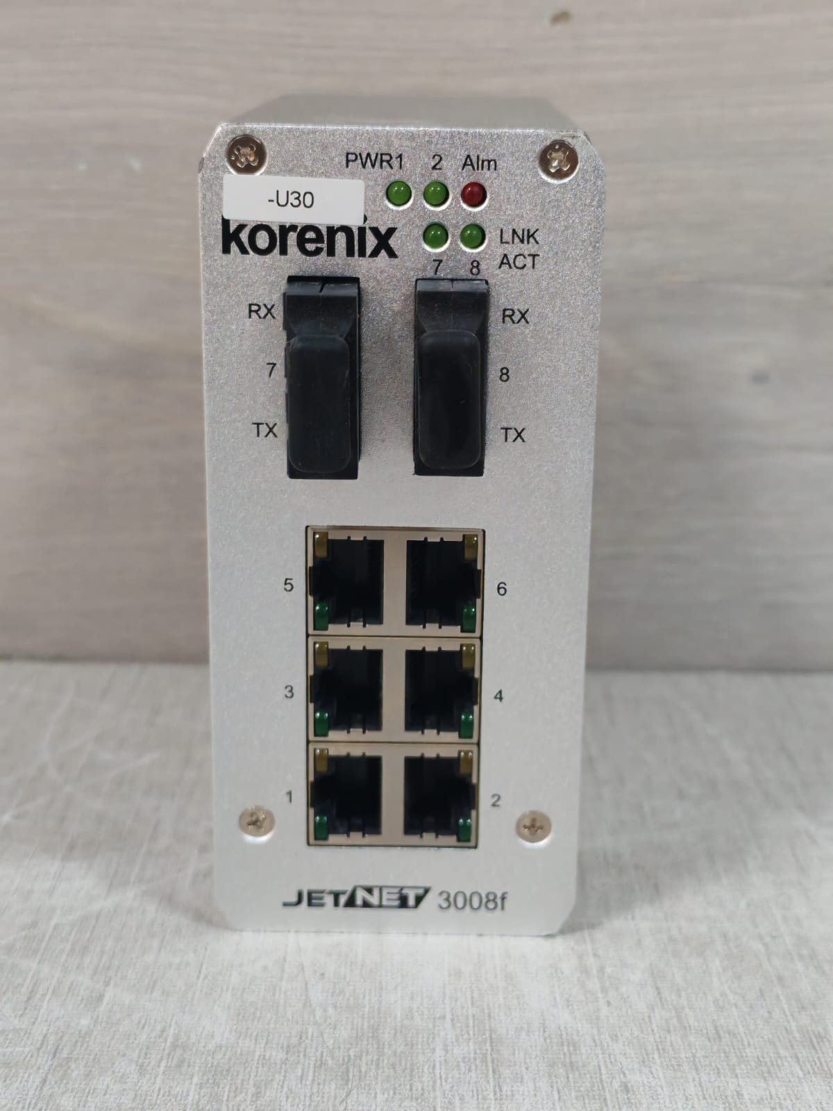 Korenix JETNET 3008F/ 3008F-S KORENIX JETNET 3008F/ 3008F-S HW VER.3.1 ETHERNET SWITCH 24VDC 3