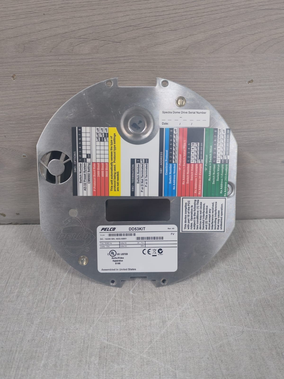 Schneider Electric DD53KIT REV.A5 PELCO BY SCHNEIDER ELECTRIC DD53KIT REV.A5 SPECTRA III FAN/PWR SUP REPAIR KIT 2