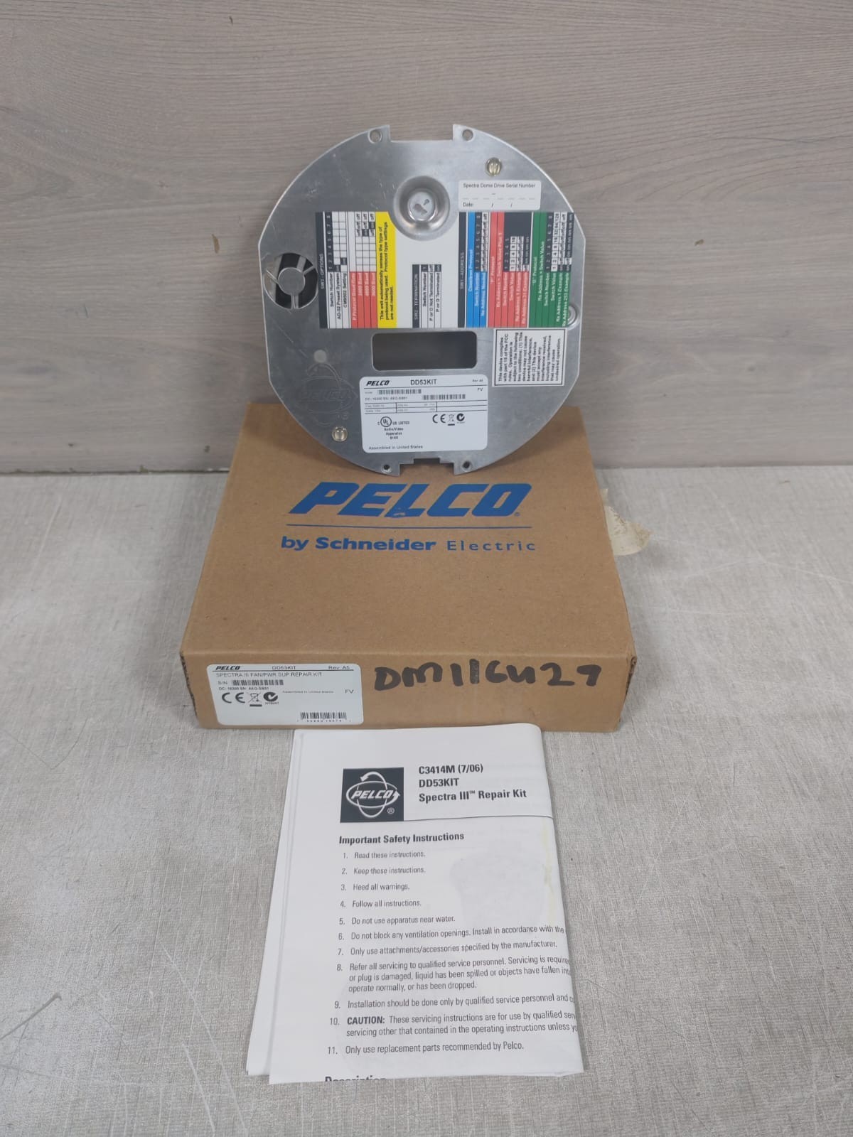 PELCO BY SCHNEIDER ELECTRIC DD53KIT REV.A5 SPECTRA III FAN/PWR SUP REPAIR KIT