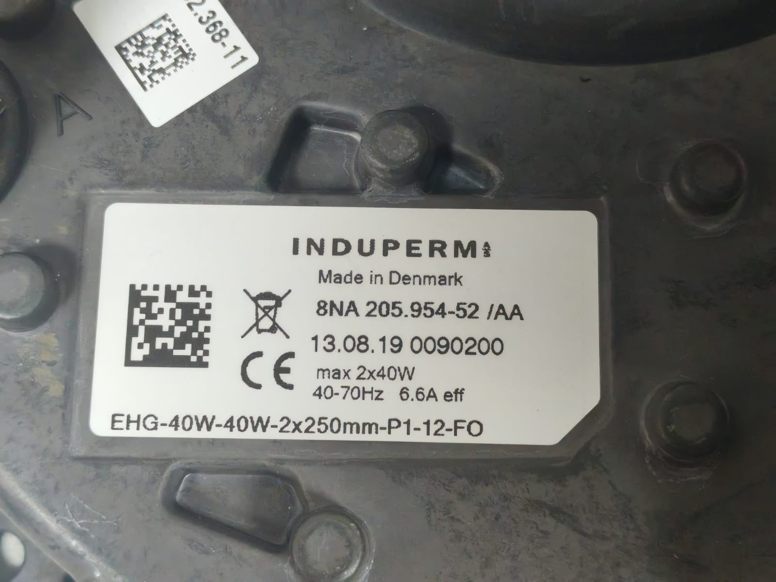 INDUPERM EHG-40W-40W-2X250MM-P1-12-FO 8NA 205.954-52/AA INDUPERM EHG-40W-40W-2X250MM-P1-12-FO 8NA 205.954-52/AA 7