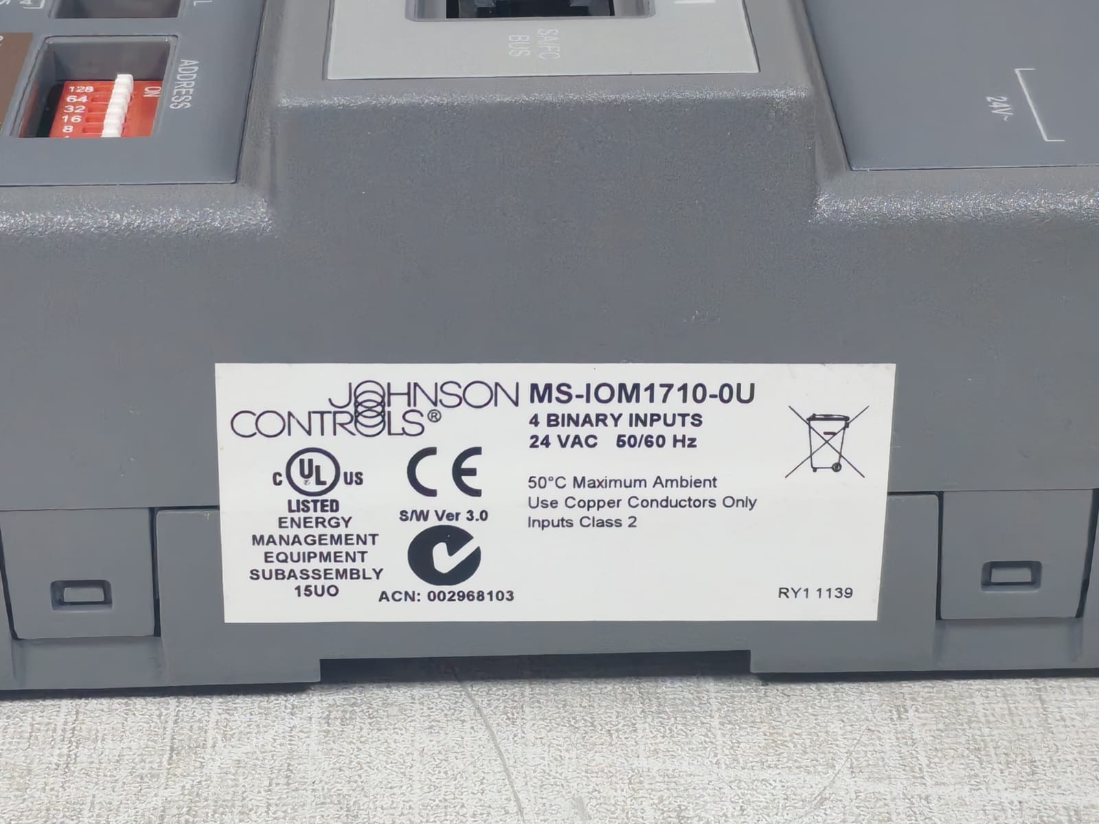 Johnson Controls MS-IOM1710-0U Johnson Controls MS-IOM1710-0U Input Module With 4 Binary Inputs 3
