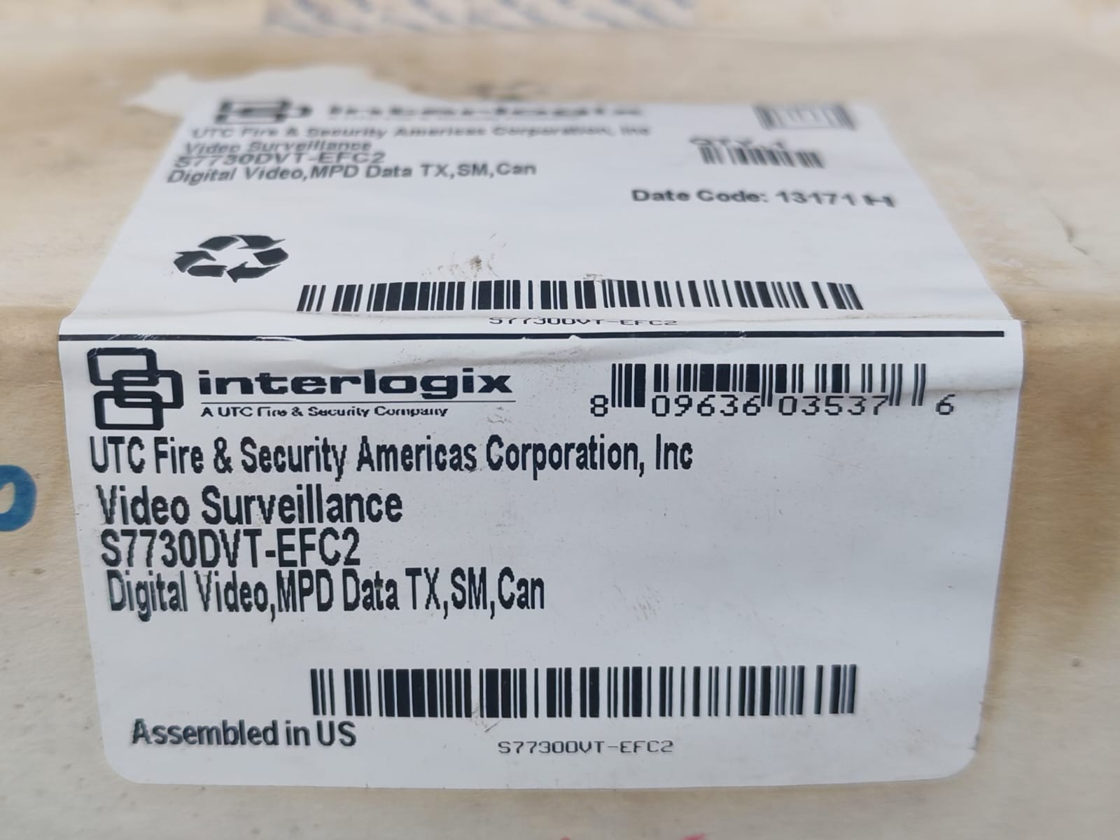 GE S7730DVT GE /INTERLOGIX S7730DVT-EFC2 Video Surveillance 7