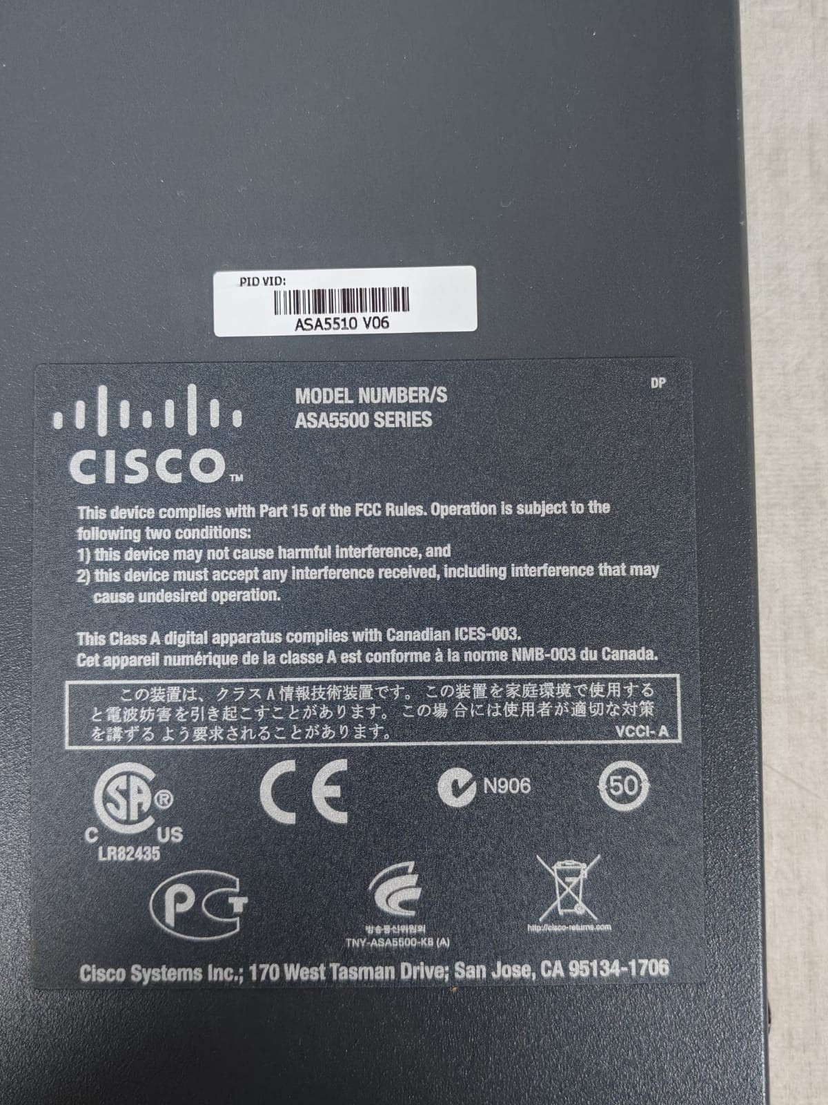 Cisco ASA 5510 V06 Cisco ASA 5510 V06 Series Adaptive Security Appliance 10